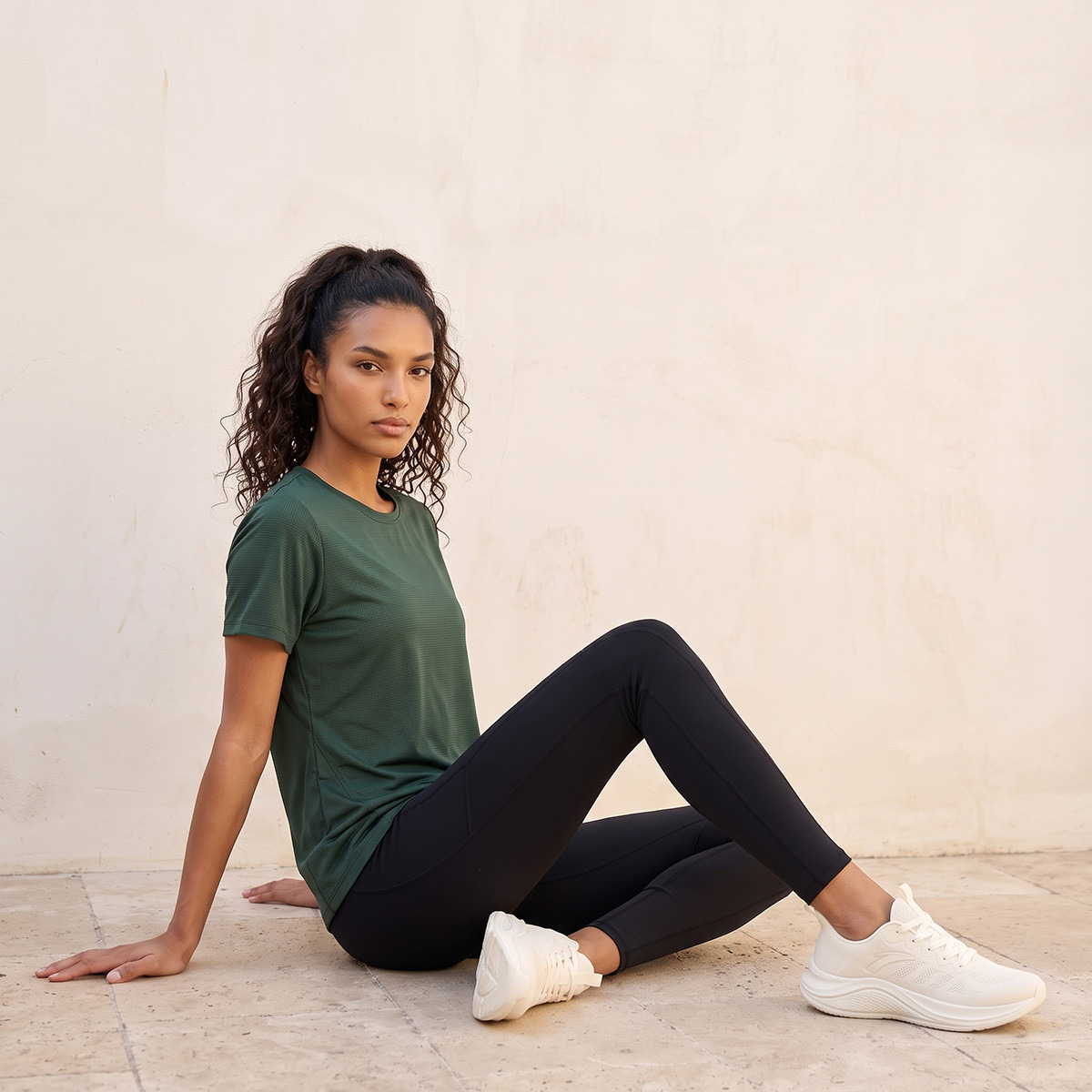 تيشيرت مرن بتصميم بارز الملمس-sports-women-clothing-tshirtsandvests-image-6