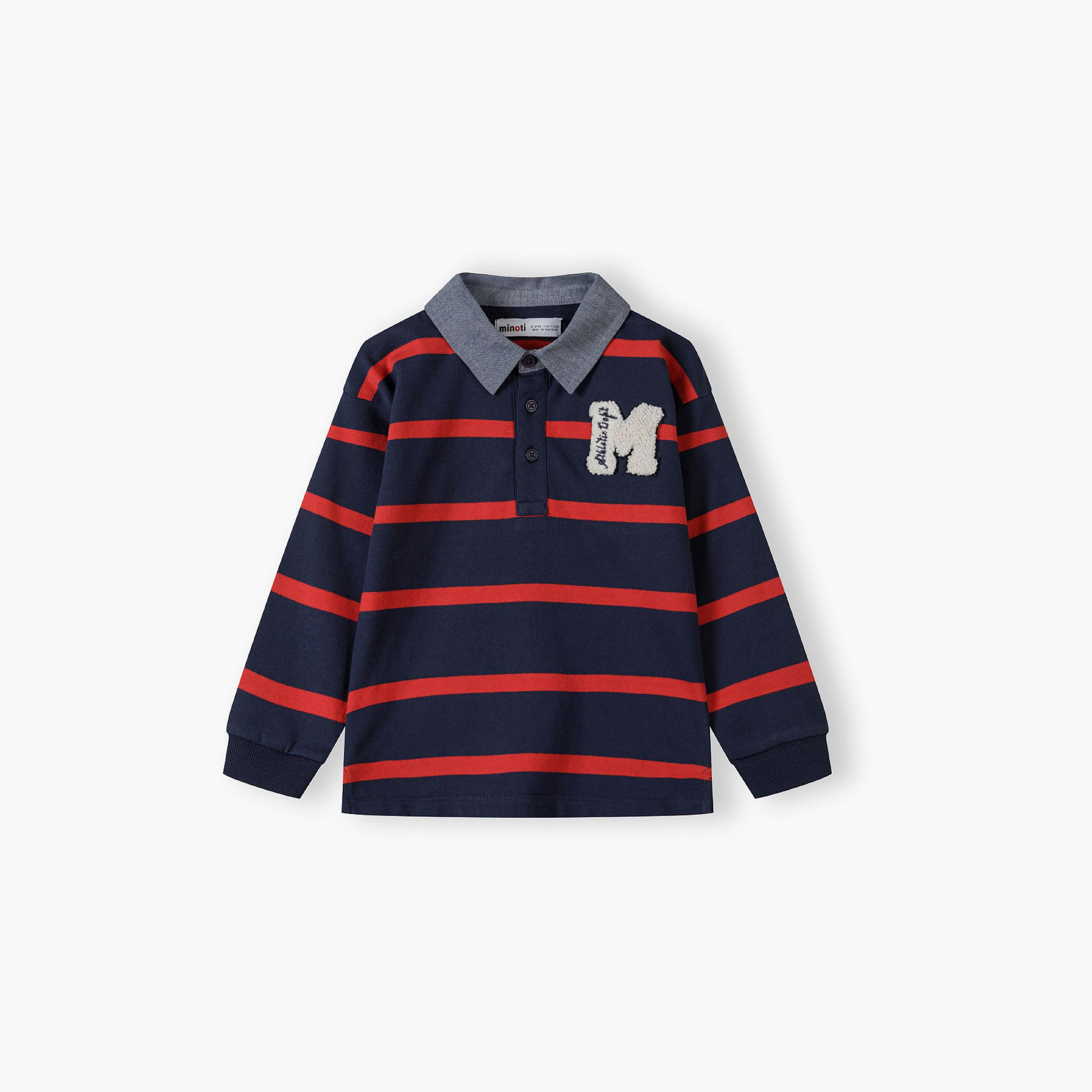 Minoti Long Sleeves Stripes Cotton T-Shirt with Applique-boys-clothing-tshirtsandpolos-image-2