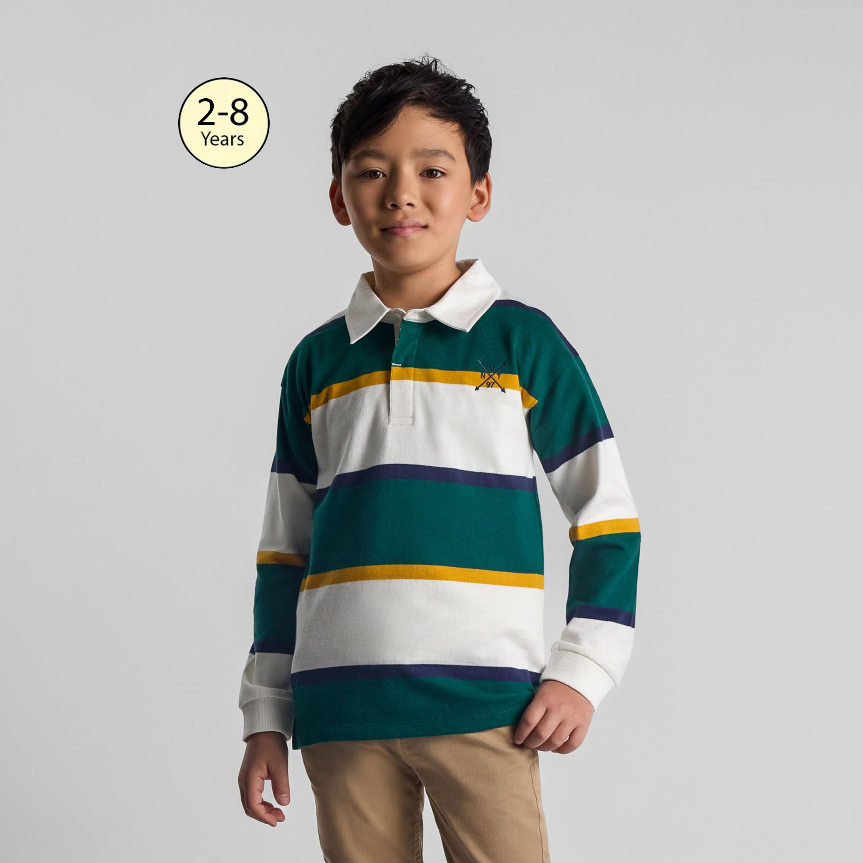 Minoti Long Sleeves Stripes Cotton Polo T-Shirt-boys-clothing-tshirtsandpolos-image-1