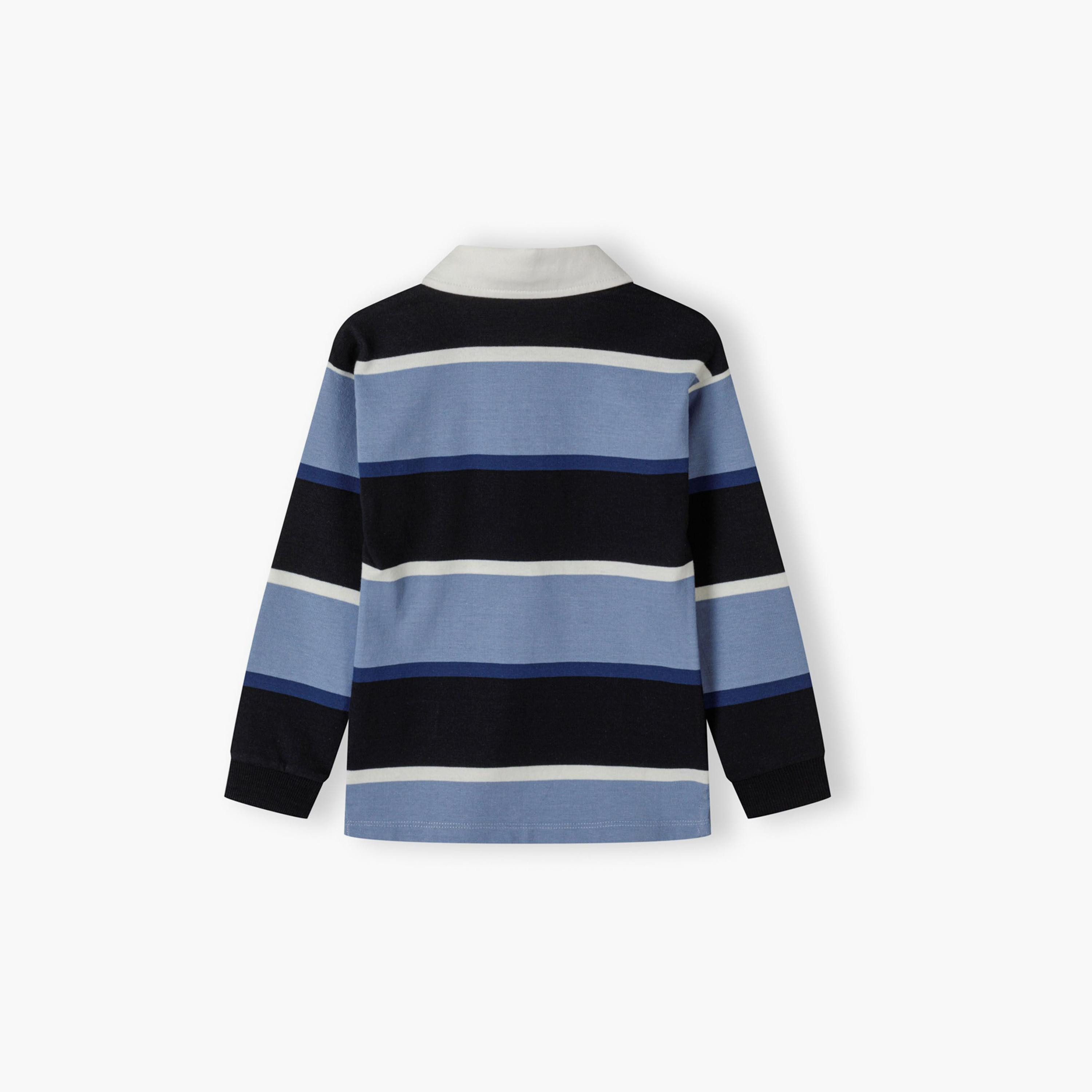 تيشيرت بولو بأكمام طويلة من القطن المقلم من مينوتي-boys-clothing-tshirtsandpolos-image-2
