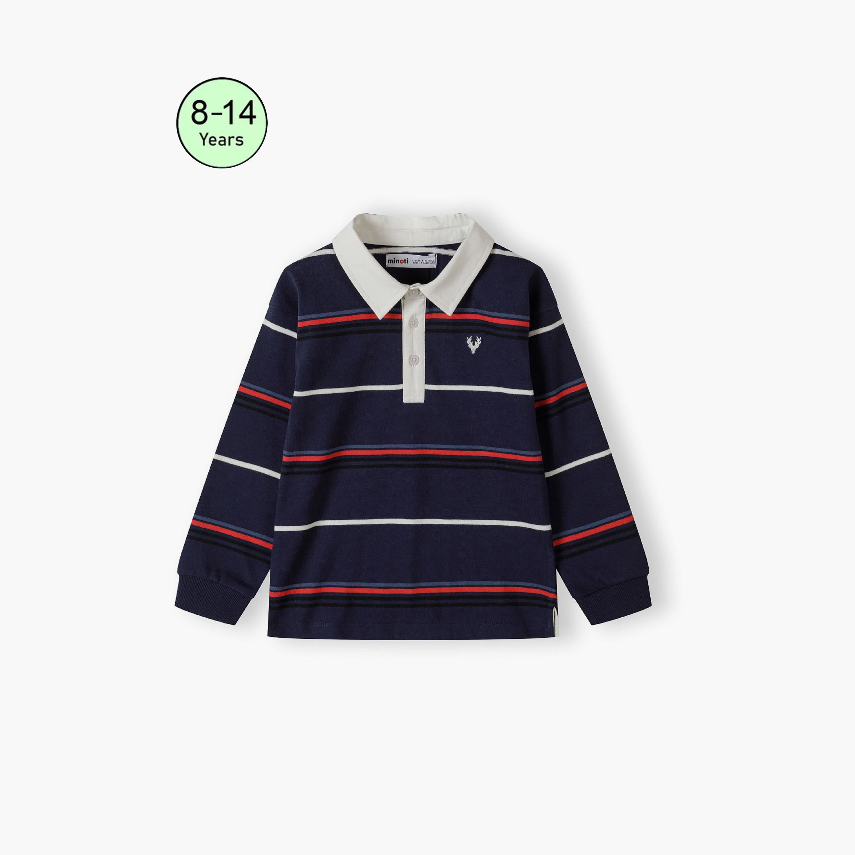 تيشيرت بولو بأكمام طويلة من القطن المنقوش من مينوتي-boys-clothing-tshirtsandpolos-image-1