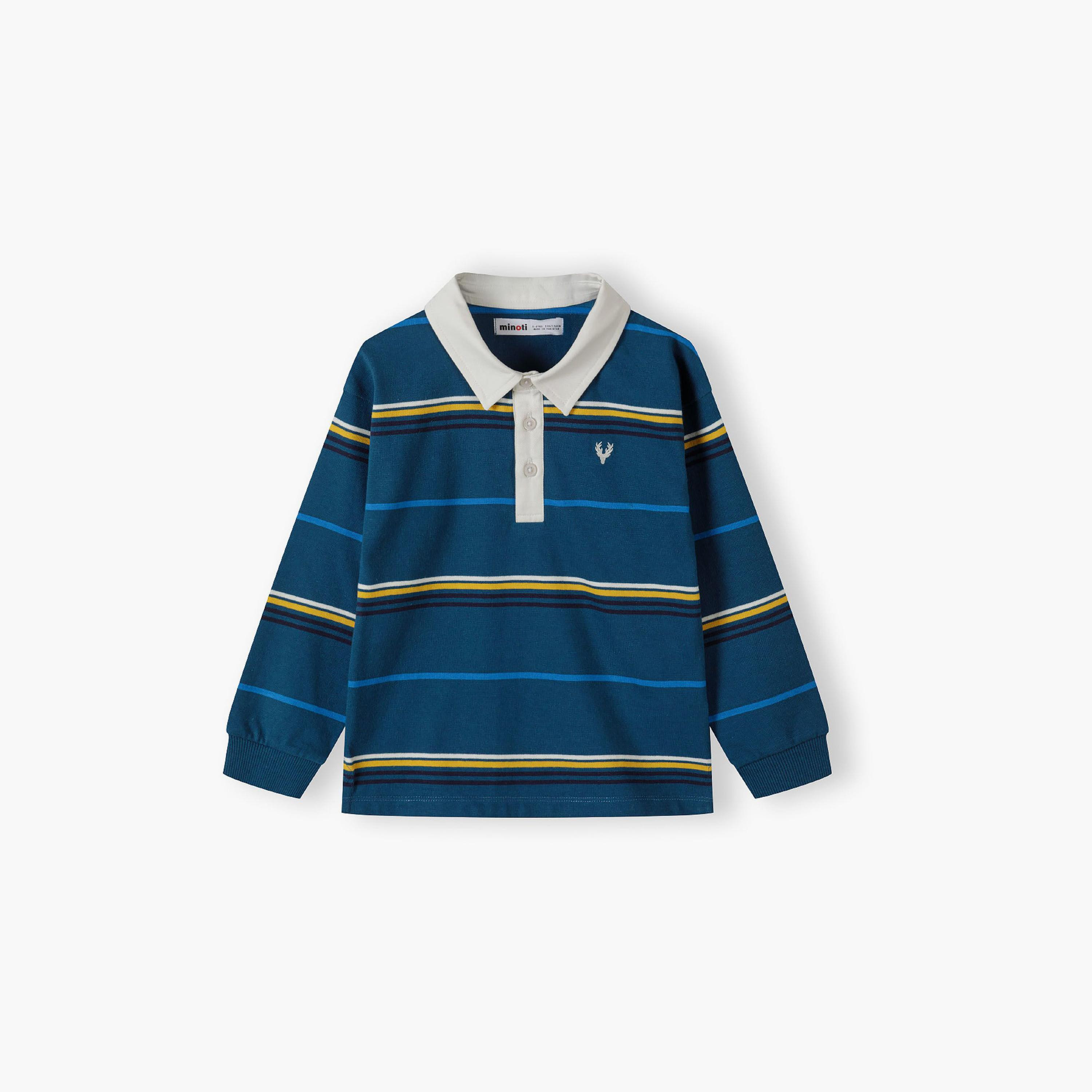 تيشيرت بولو بأكمام طويلة من القطن المنقوش من مينوتي-boys-clothing-tshirtsandpolos-image-2