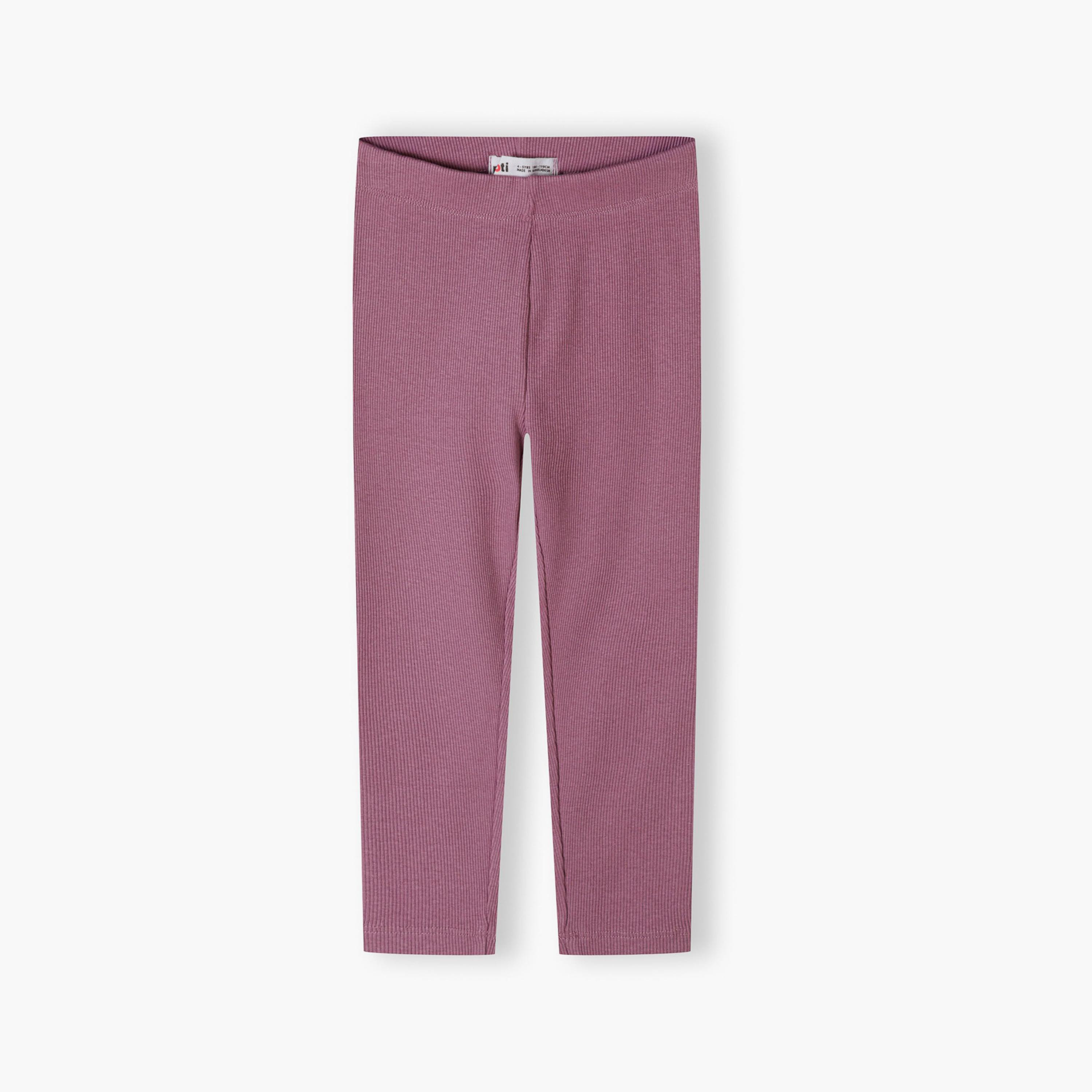 Minoti Pack of 4 Solid Elasticated Waist Cotton Blend Leggings-girls-clothing-bottoms-leggings-image-4
