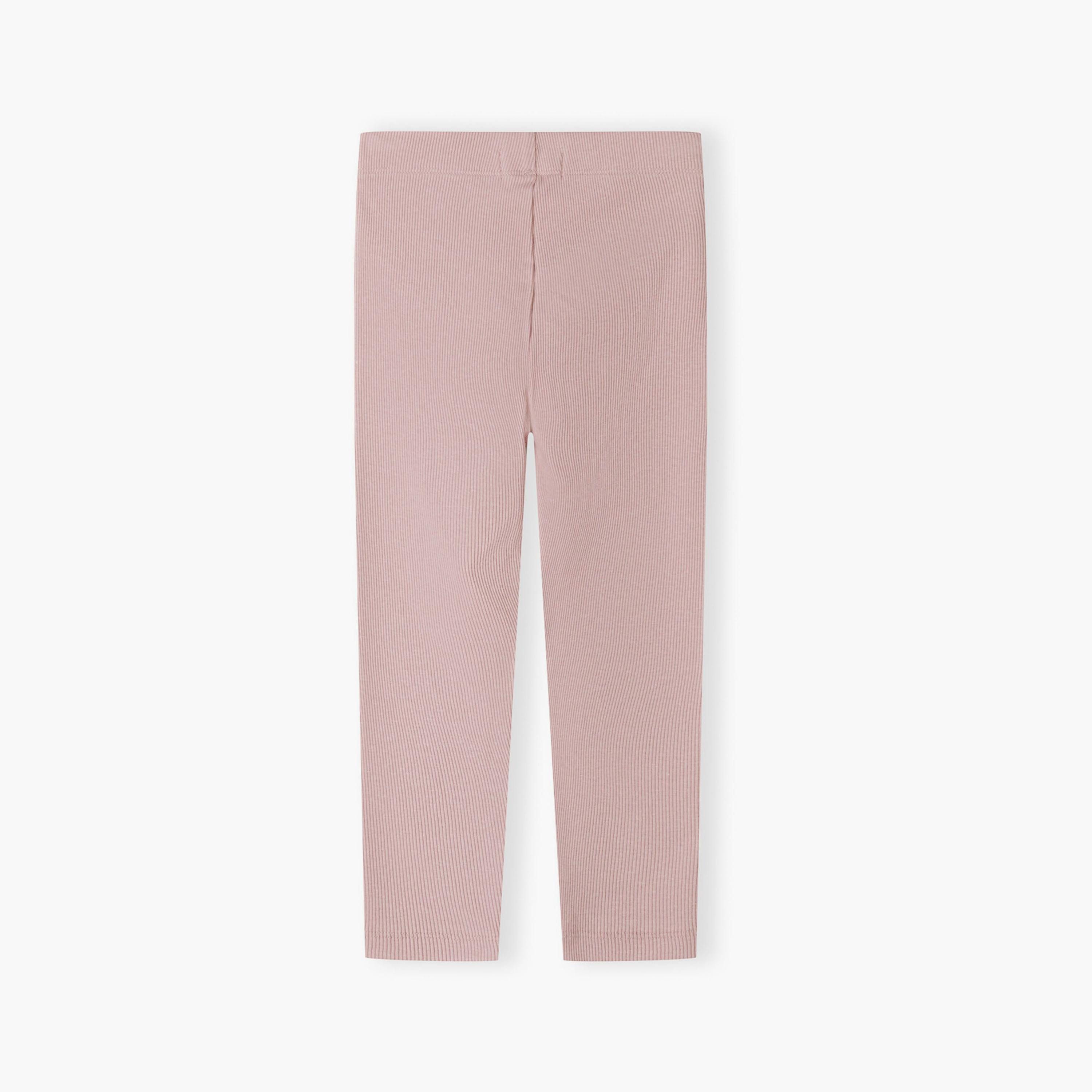 Minoti Pack of 4 Solid Elasticated Waist Cotton Blend Leggings-girls-clothing-bottoms-leggings-image-7