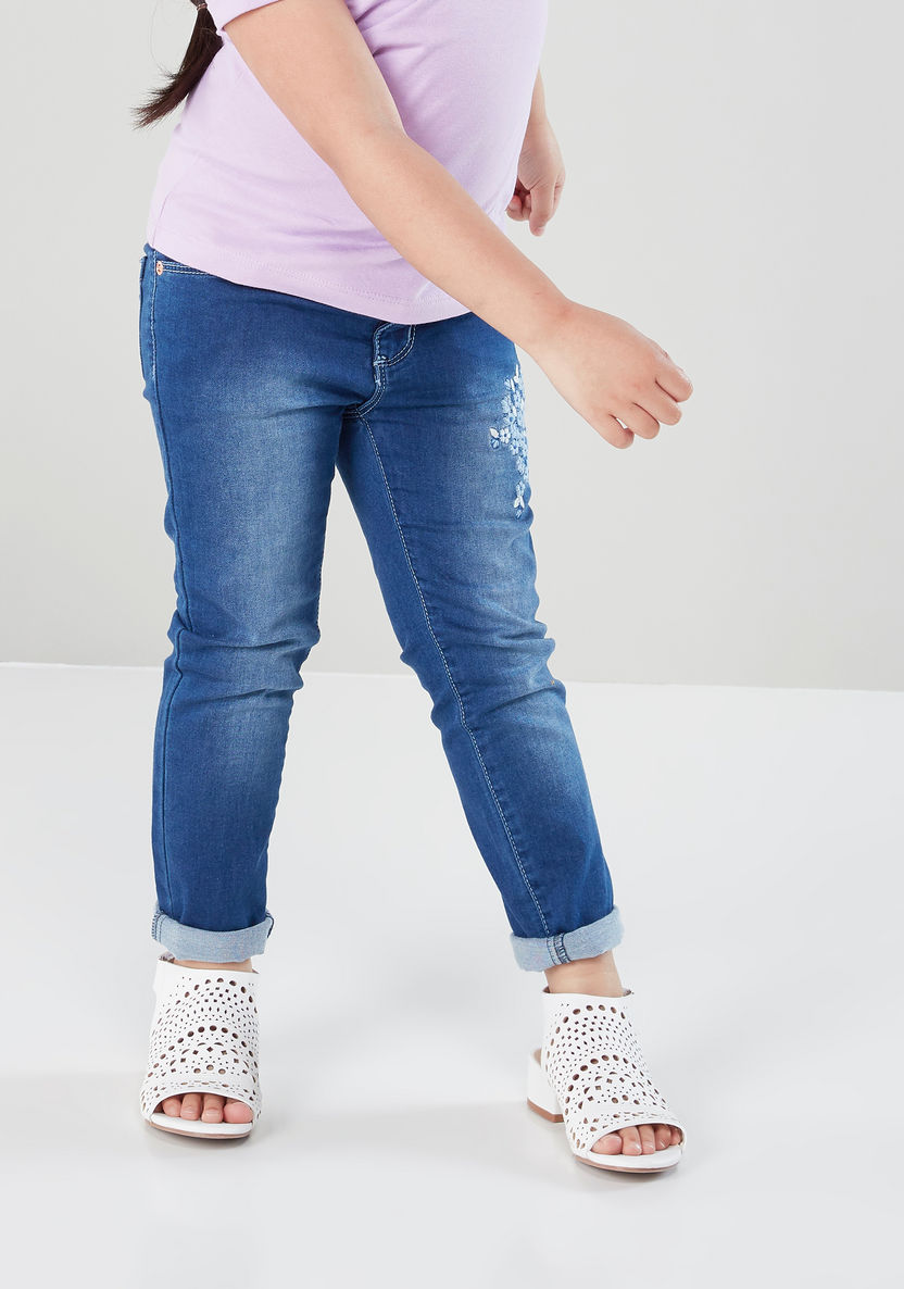 Bossini Skinny Knit-Like Denim Jeans with Embellishments-Jeans and Jeggings-image-1