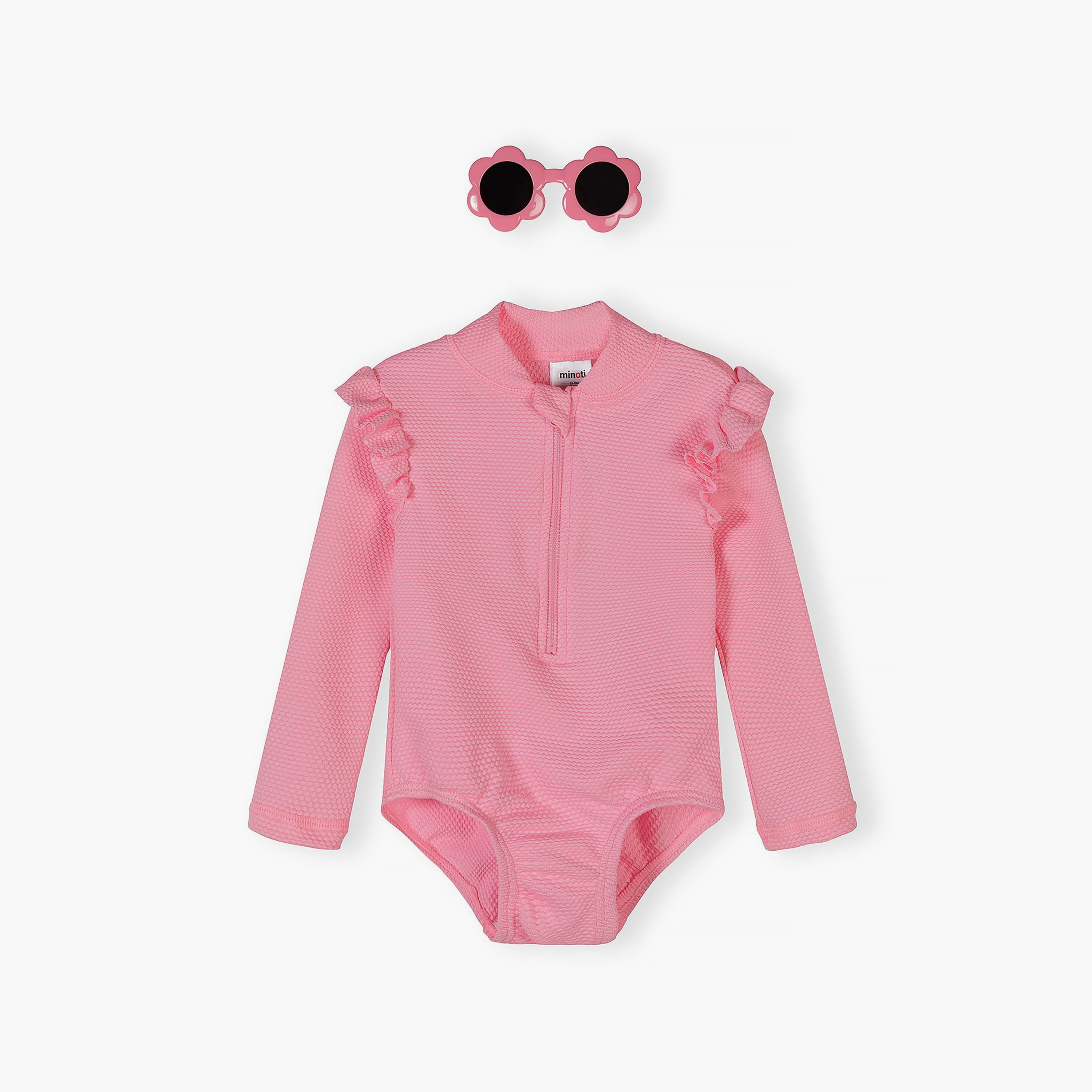 Minoti Long Sleeves Swimsuit & Flower Sunglasses Set-baby-girls-clothing-swimwear-image-1