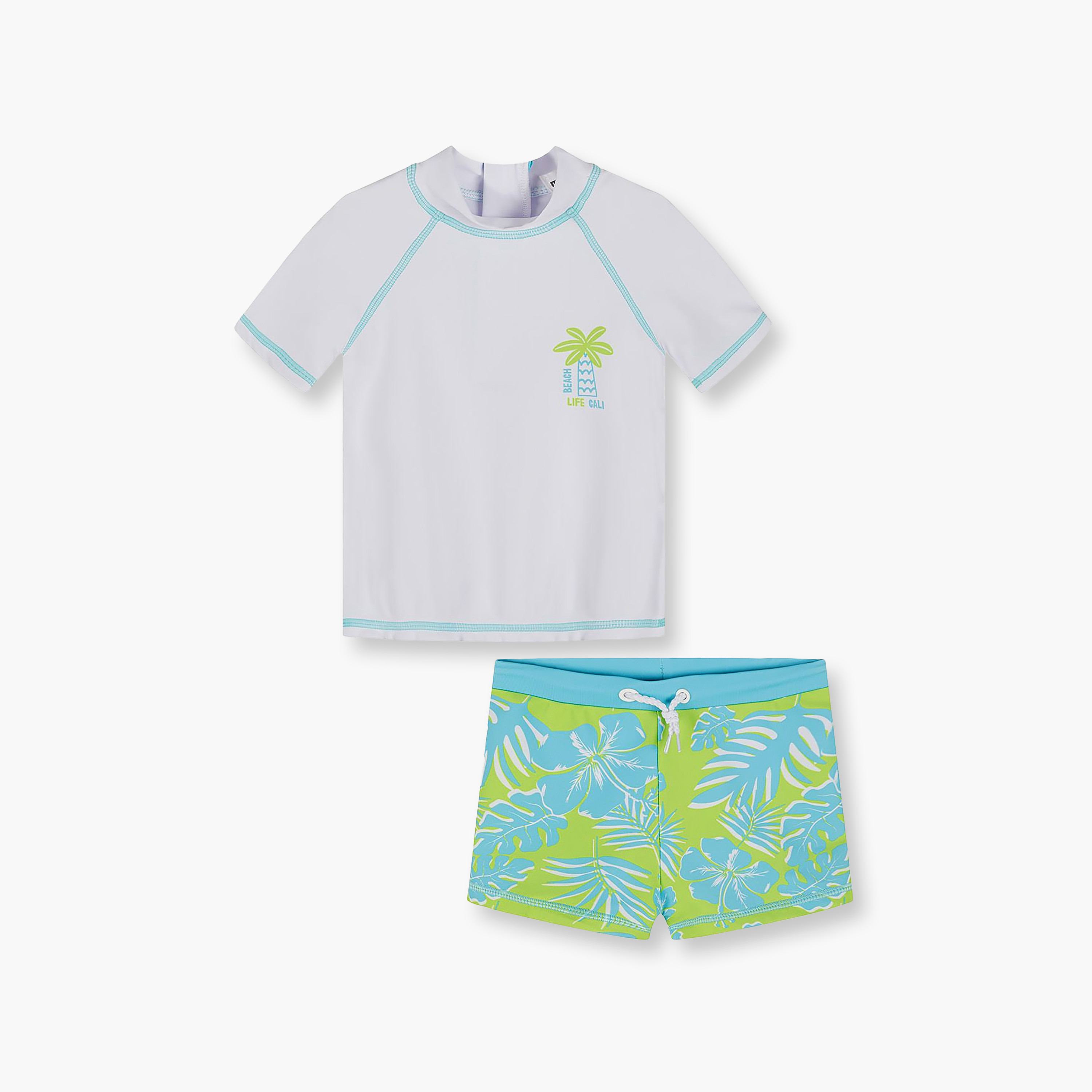 طقم بلوزة سباحة وشورت بأكمام قصيرة من مينوتي-boys-clothing-swimwear-image-1