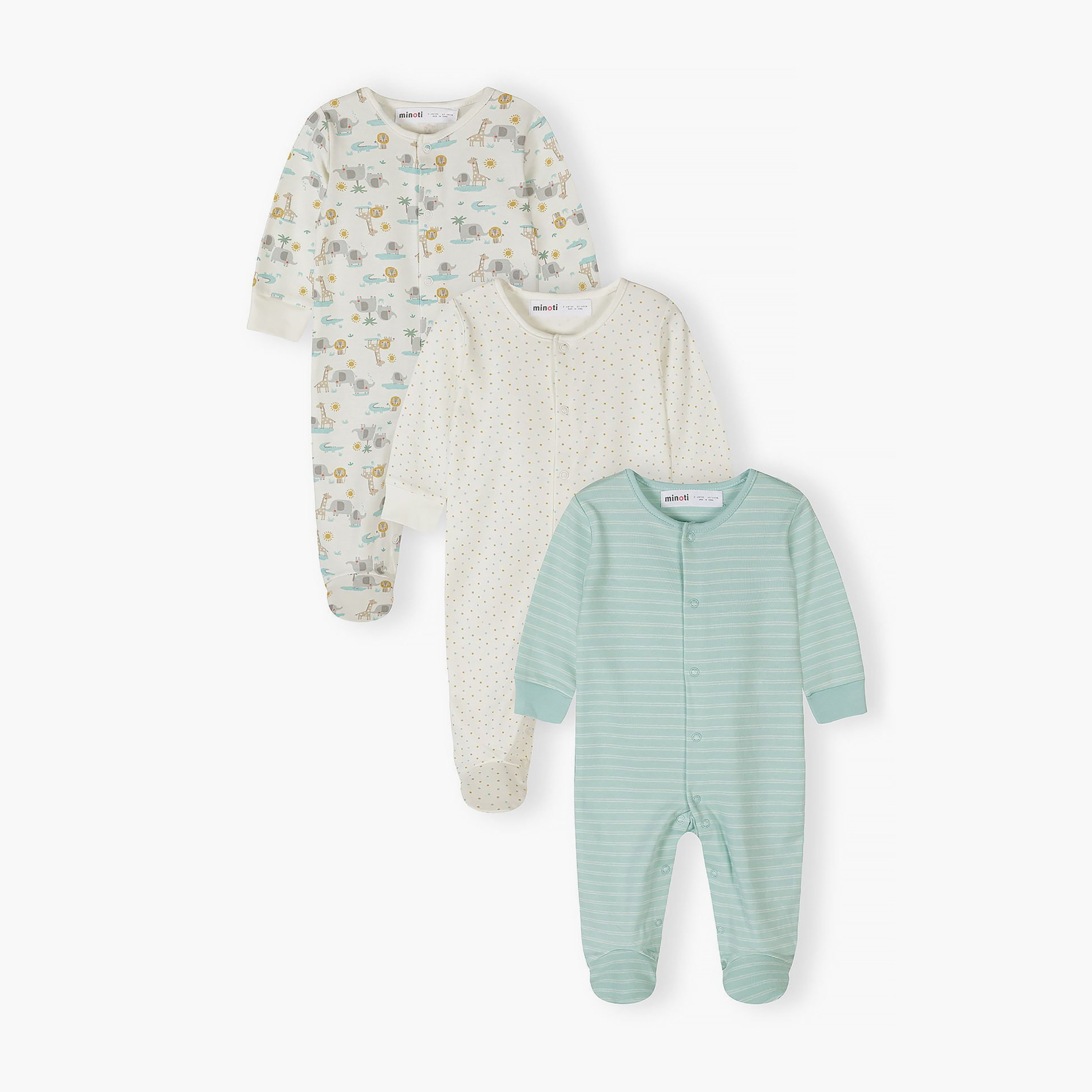 طقم بودي سوت بطبعة سفاري وأكمام طويلة 3 قطع من مينوتي-baby-boys-clothing-nightwear-sleepsuits-image-1