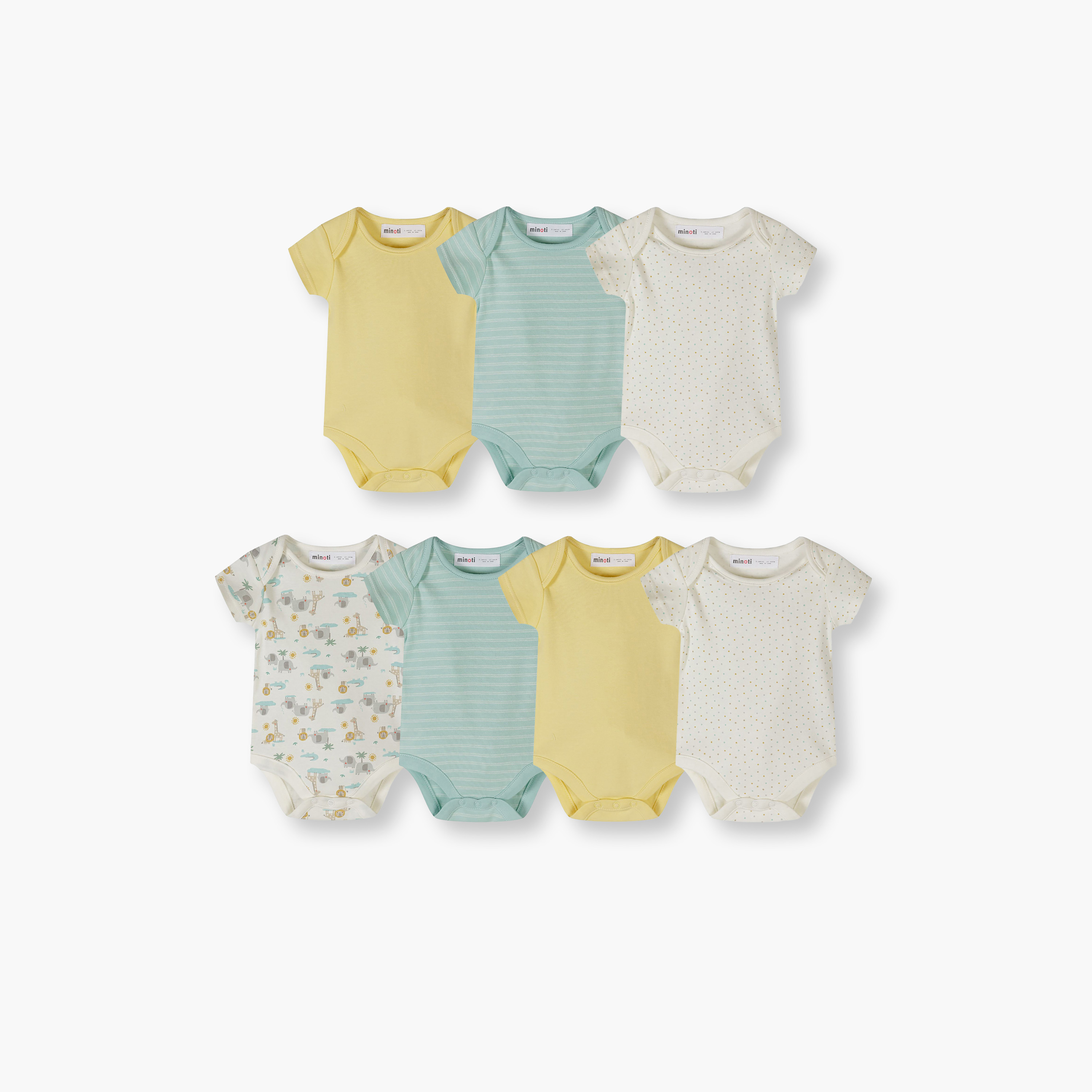 Minoti 7-Piece Short Sleeves Safari Print Bodysuit Set-baby-boys-clothing-bodysuits-image-1