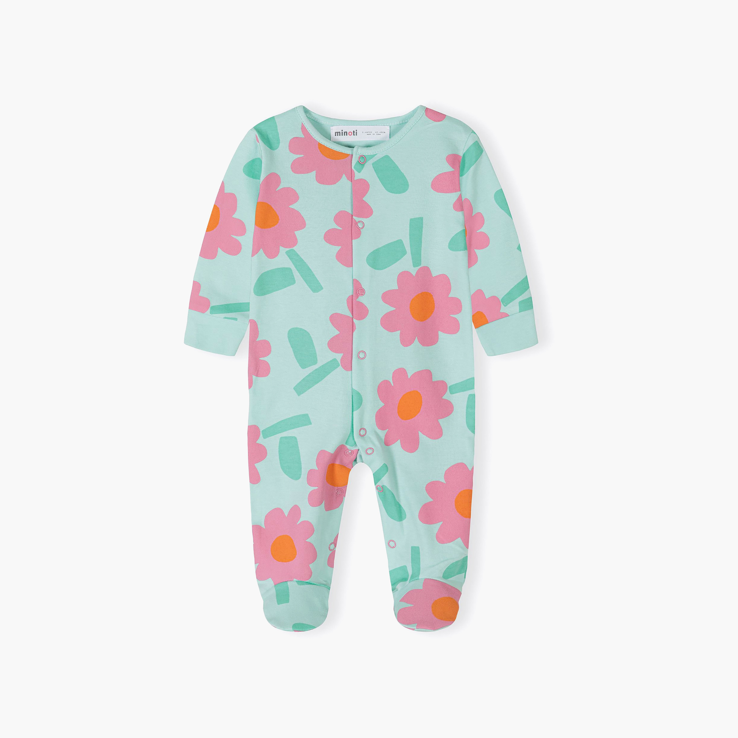 Minoti 3-Piece Long Sleeves Flower & Dots Printed Bodysuits Set-baby-girls-clothing-nightwear-sleepsuits-image-4