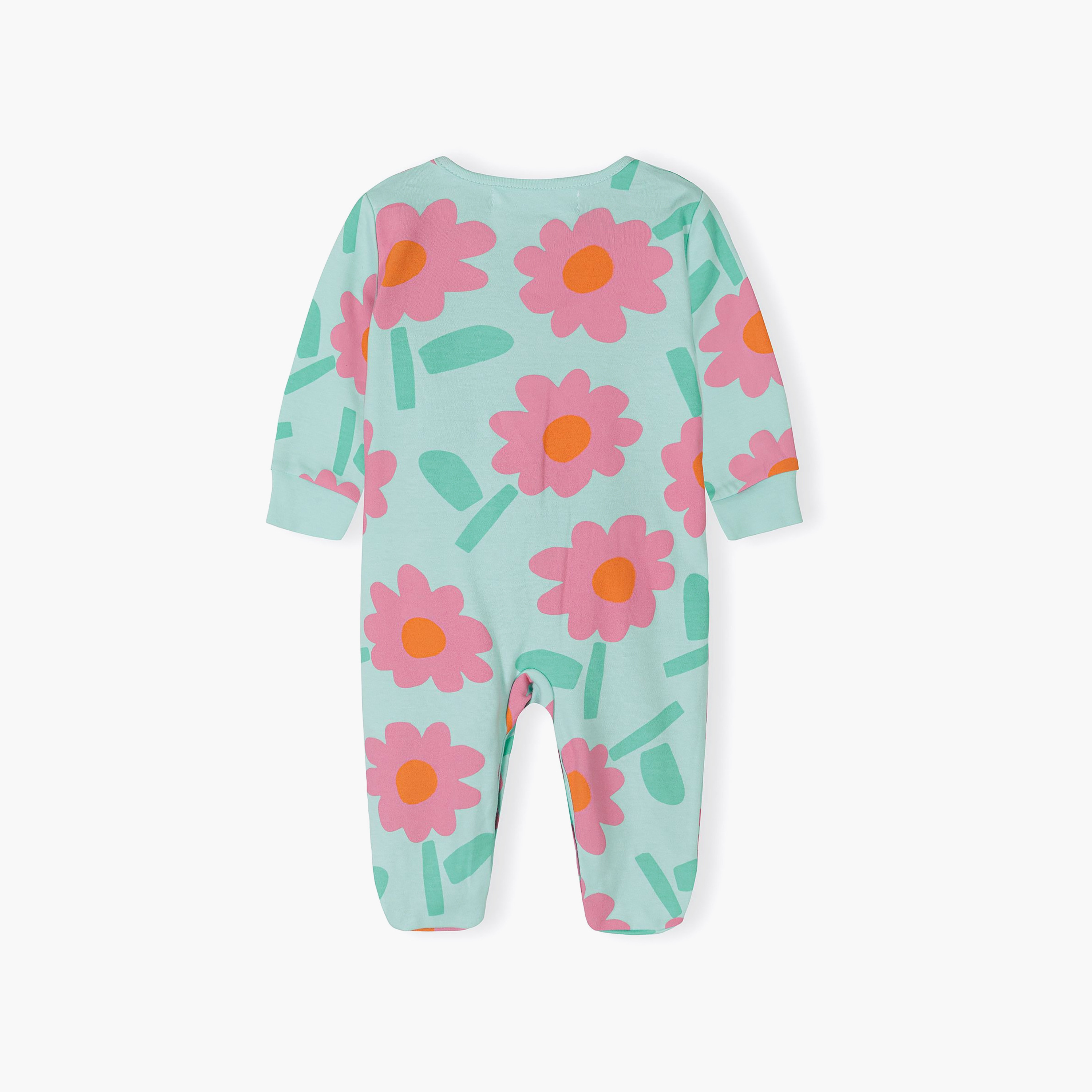 Minoti 3-Piece Long Sleeves Flower & Dots Printed Bodysuits Set-baby-girls-clothing-nightwear-sleepsuits-image-5