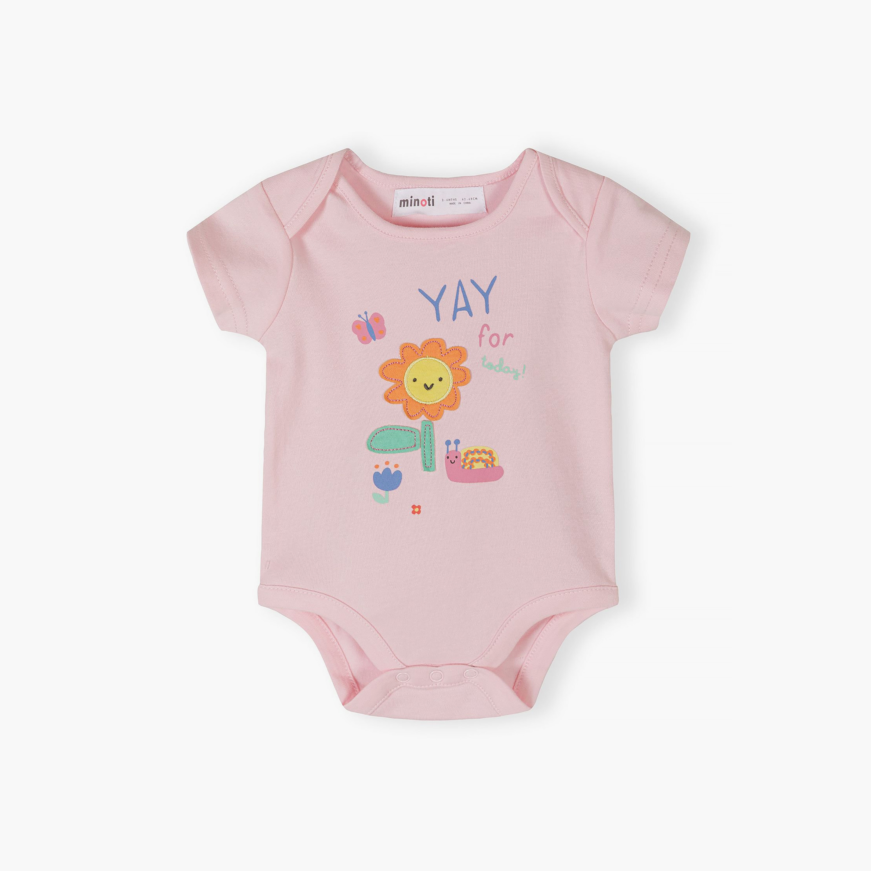 Minoti 5-Piece Short Sleeves Dots & Flower Print Bodysuits Set-baby-girls-clothing-bodysuits-image-2