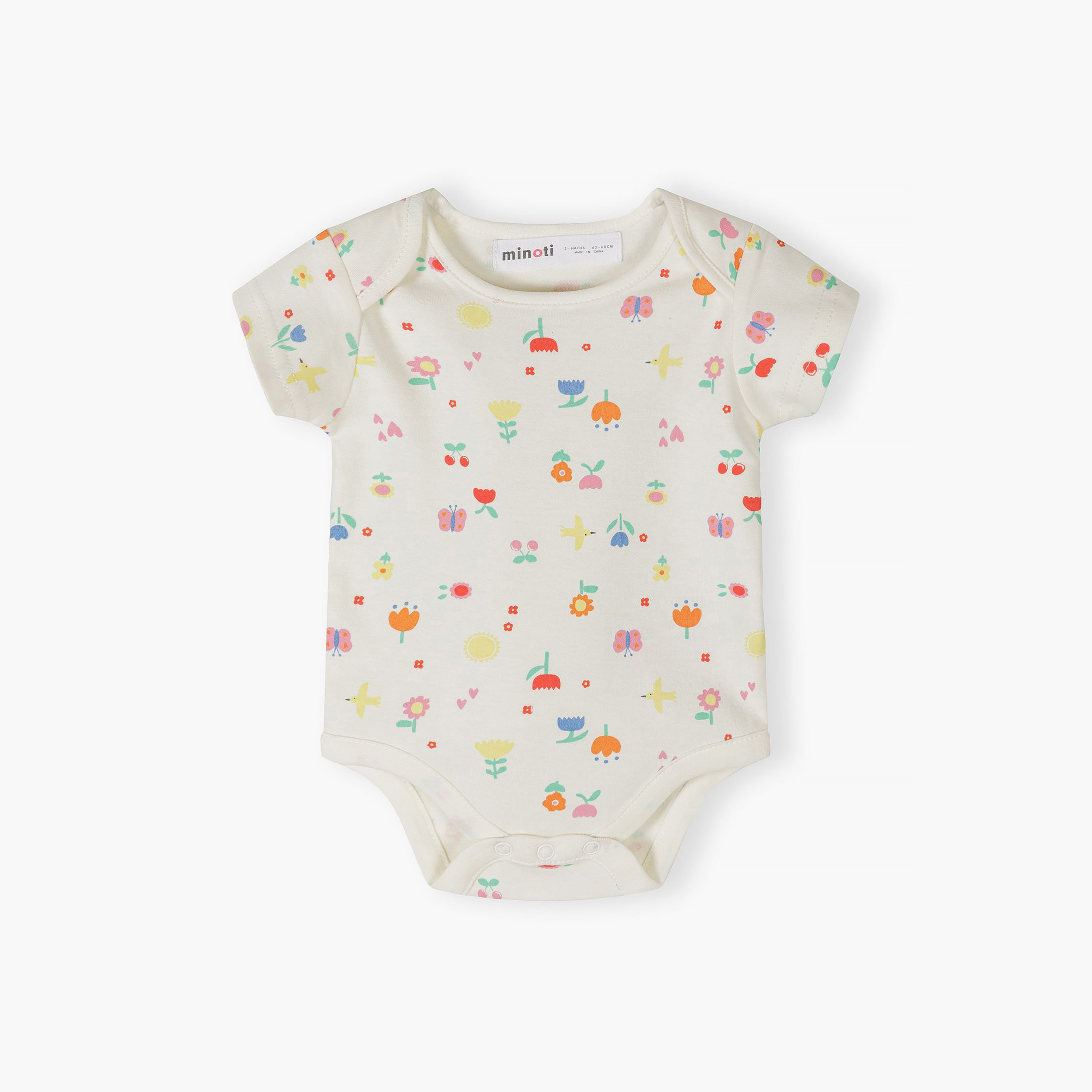 Minoti 5-Piece Short Sleeves Dots & Flower Print Bodysuits Set-baby-girls-clothing-bodysuits-image-4