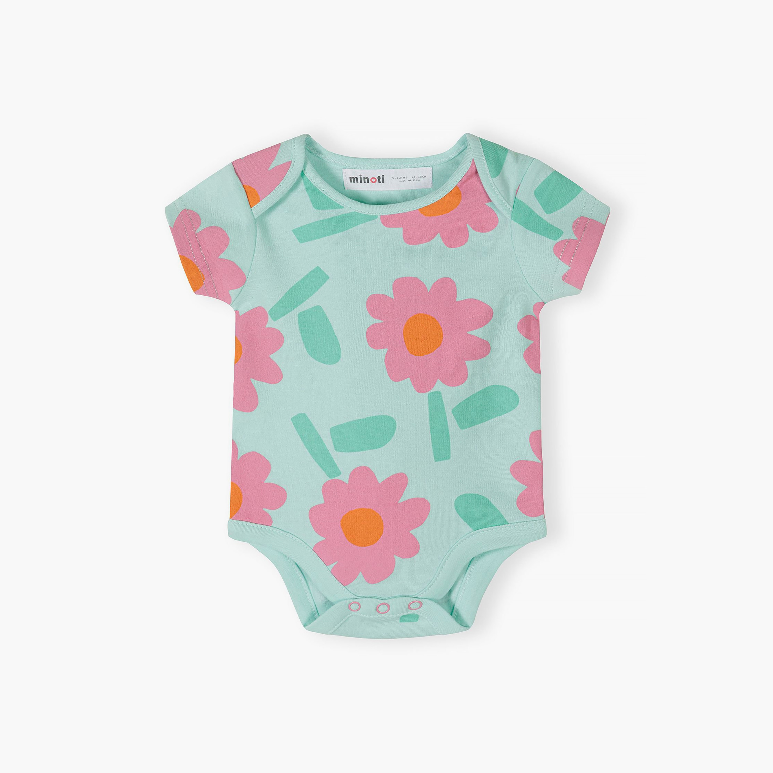 Minoti 5-Piece Short Sleeves Dots & Flower Print Bodysuits Set-baby-girls-clothing-bodysuits-image-5