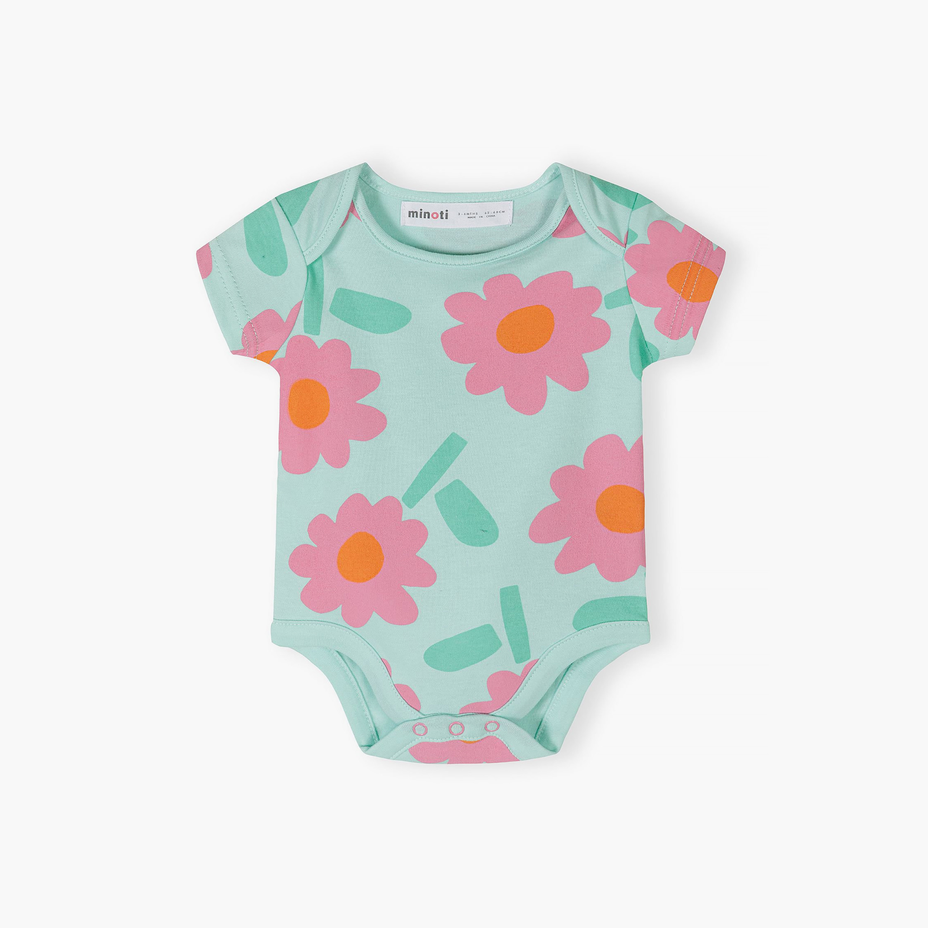 طقم بودي سوت بطبعة زهور وأكمام قصيرة 7 قطع من مينوتي-baby-girls-clothing-bodysuits-image-4