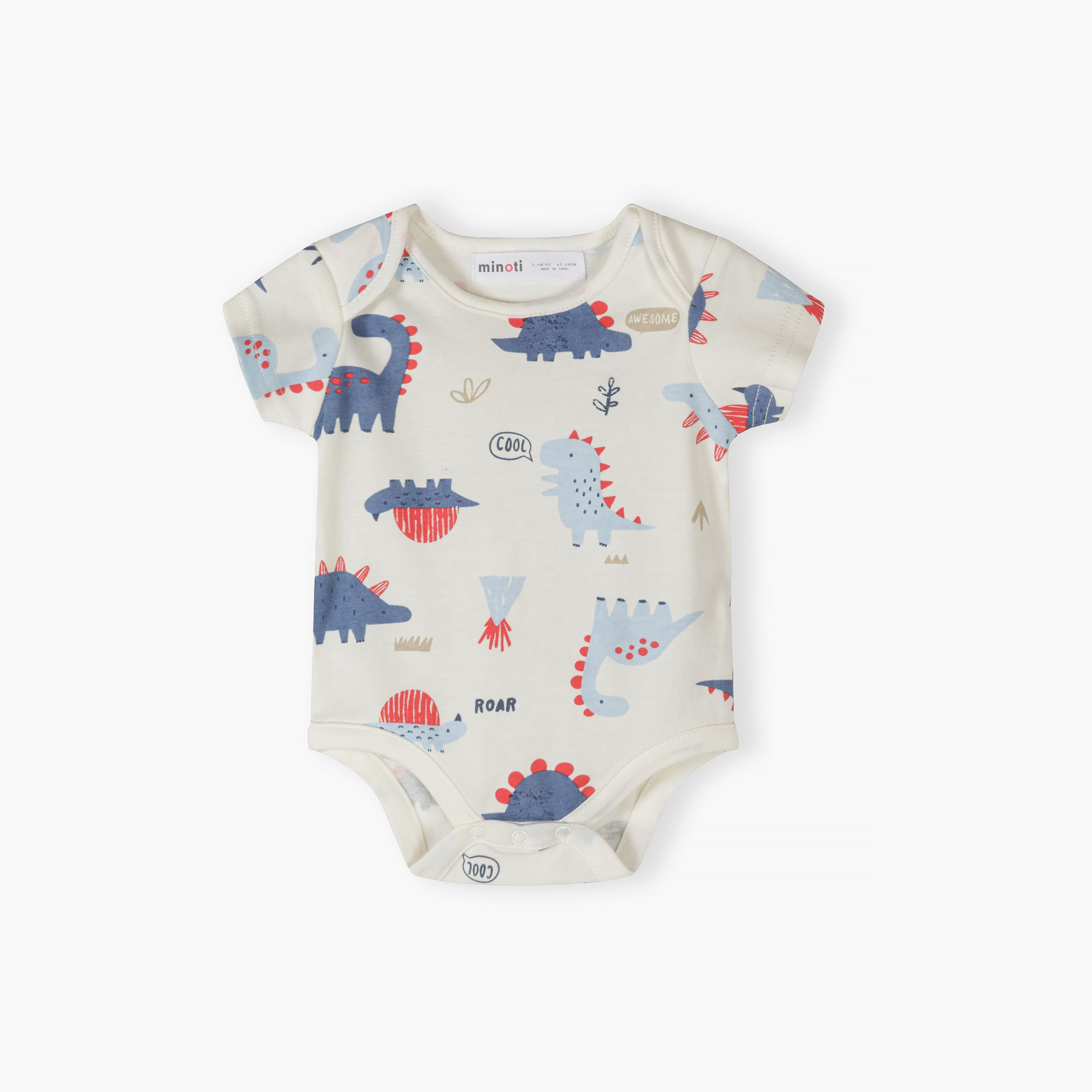 Minoti 5-Piece Short Sleeves Dinosaur Print Bodysuits Set-baby-boys-clothing-bodysuits-image-2