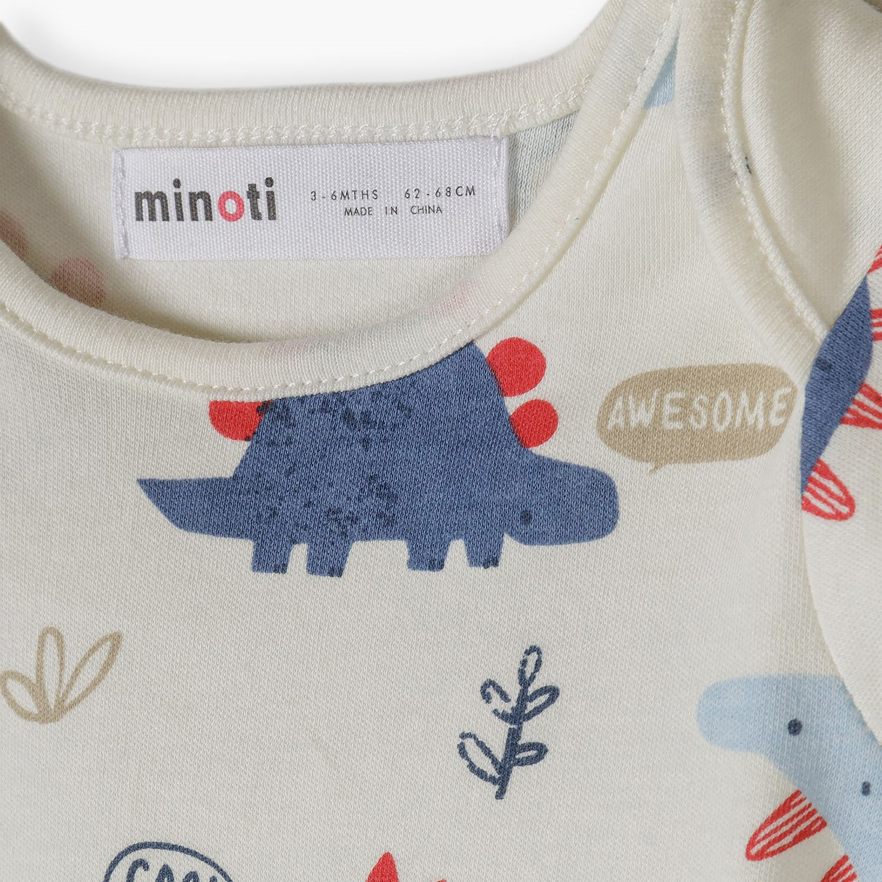 Minoti 5-Piece Short Sleeves Dinosaur Print Bodysuits Set-baby-boys-clothing-bodysuits-image-8