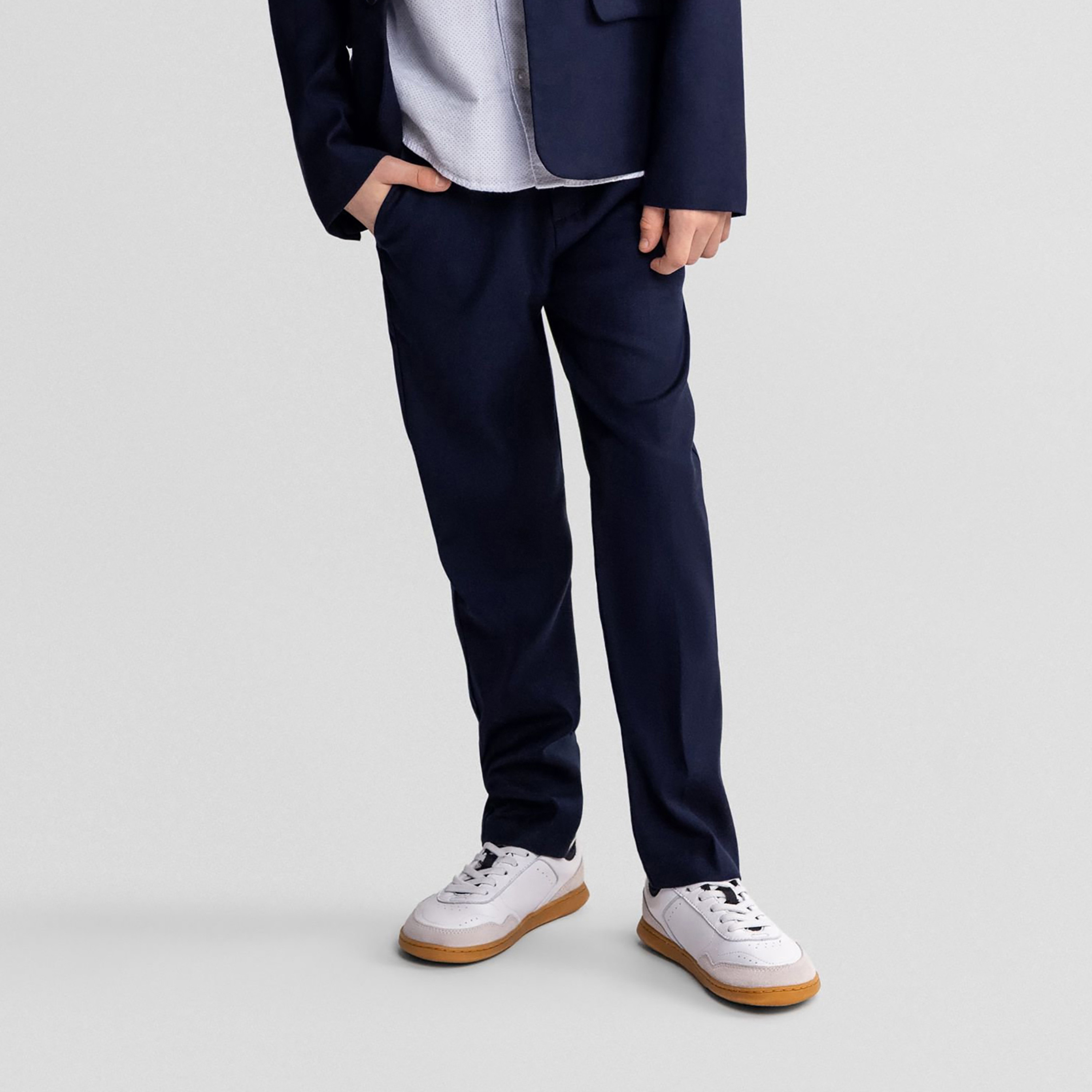 Minoti Solid Polyester Blend Formal Trouser-boys-clothing-bottoms-trousers-image-1