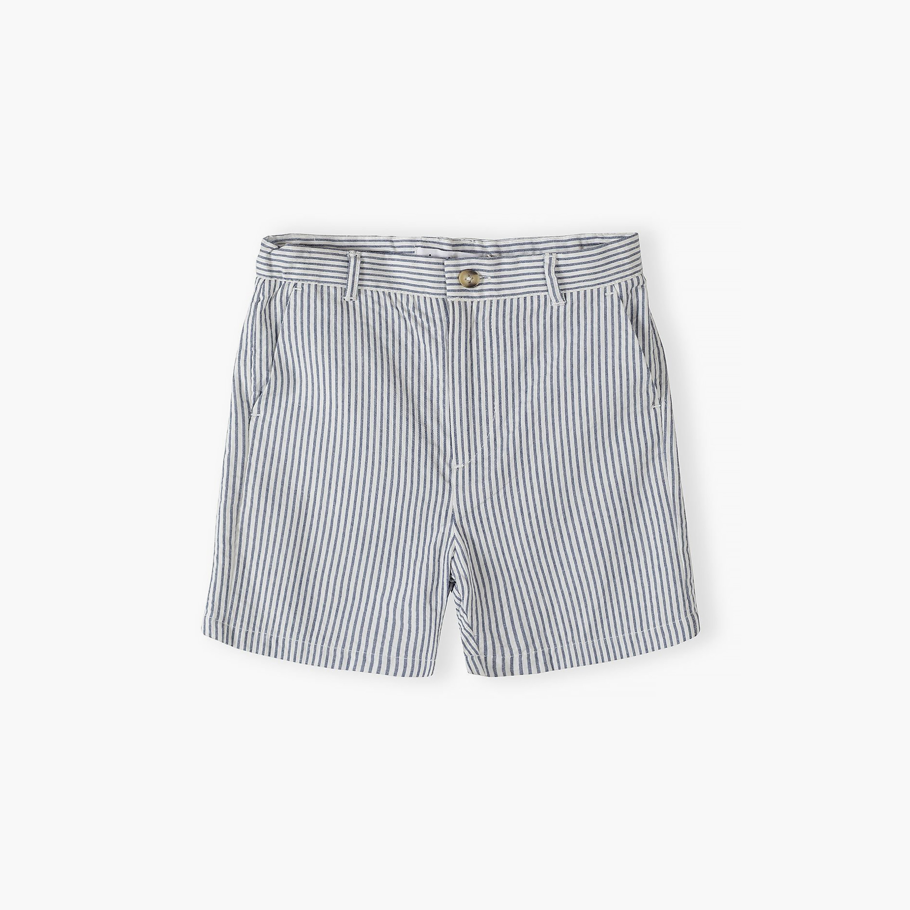 شورت رسمي قطني مخطط من مينوتي-boys-clothing-bottoms-shorts-image-1