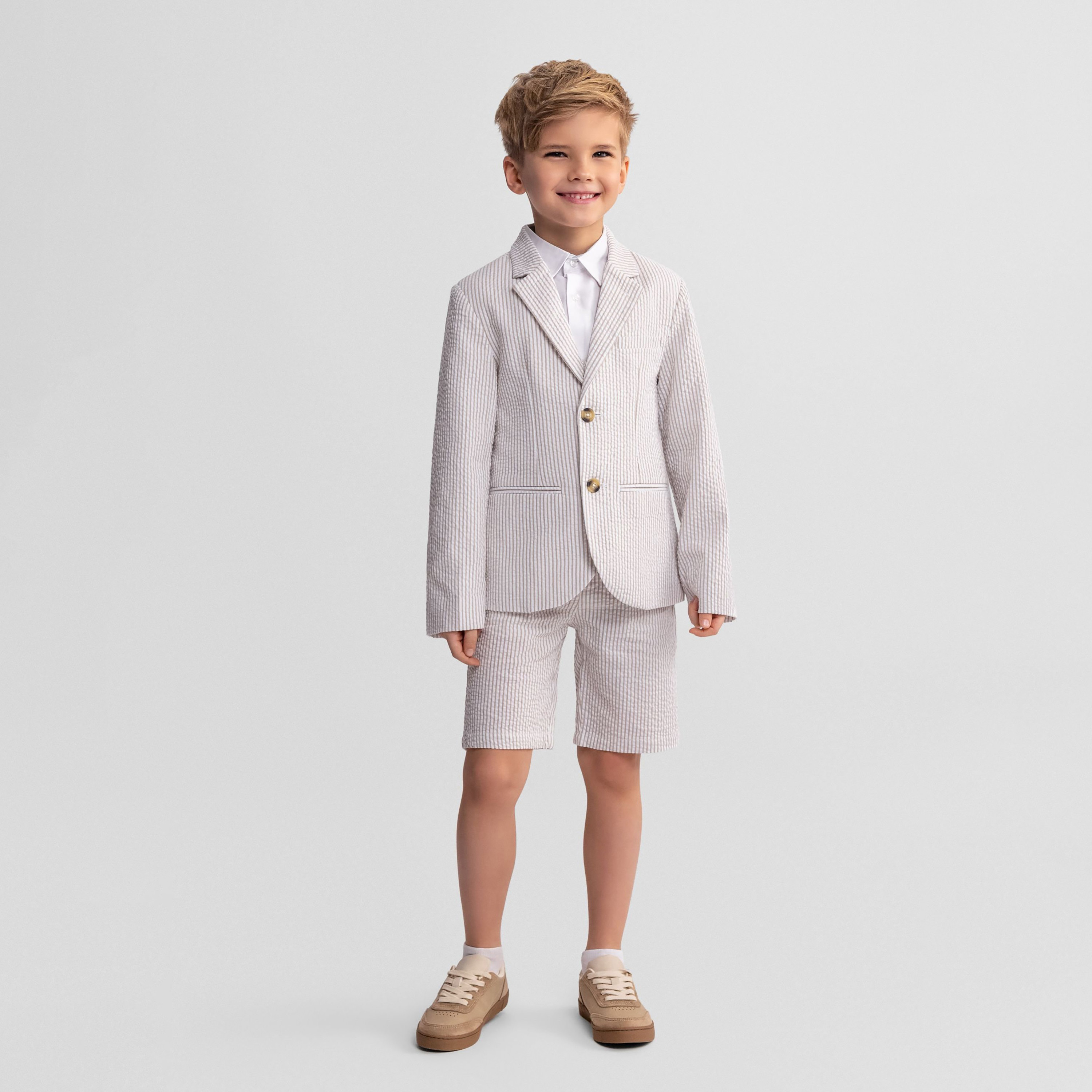 Minoti Striped Cotton Formal Shorts-boys-clothing-bottoms-shorts-image-2