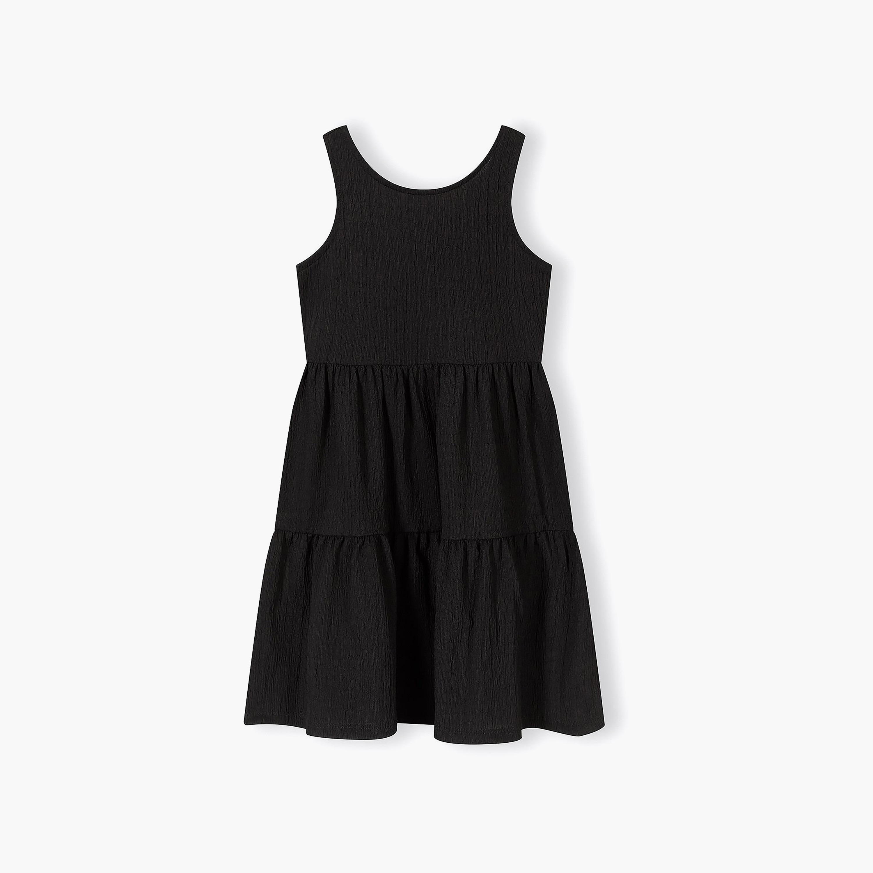 فستان طبقات سادة بدون أكمام من مينوتي-girls-clothing-dressesandjumpsuits-image-1