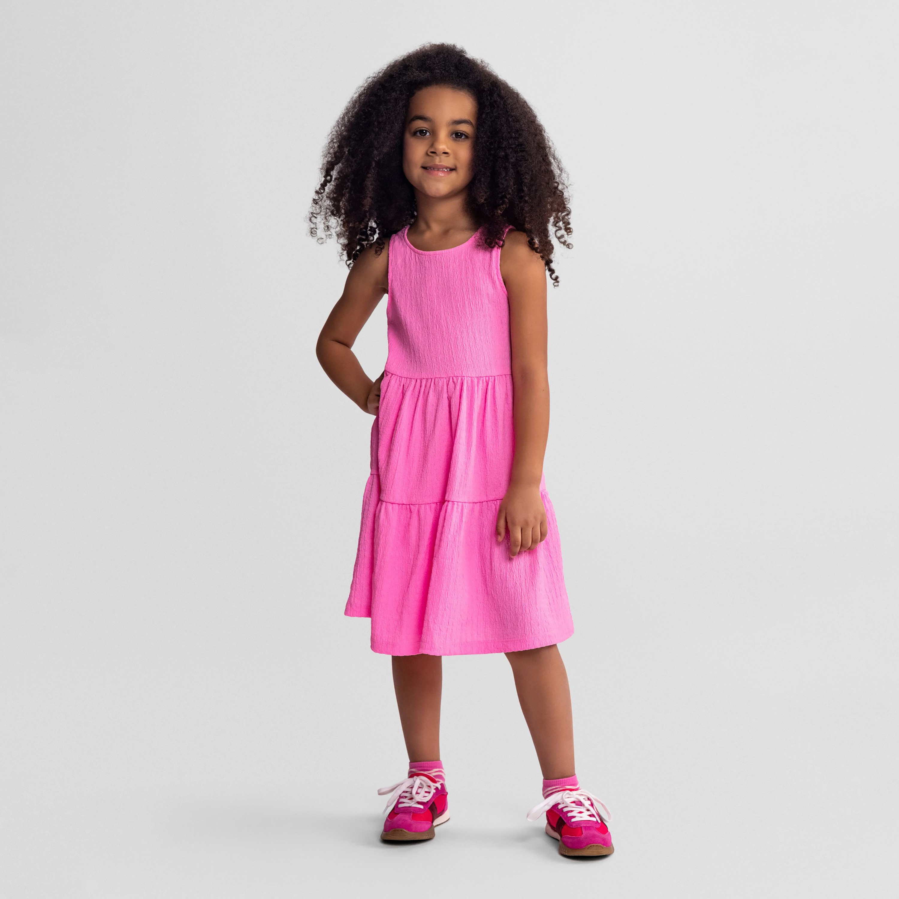 فستان طبقات سادة بدون أكمام من مينوتي-girls-clothing-dressesandjumpsuits-image-1