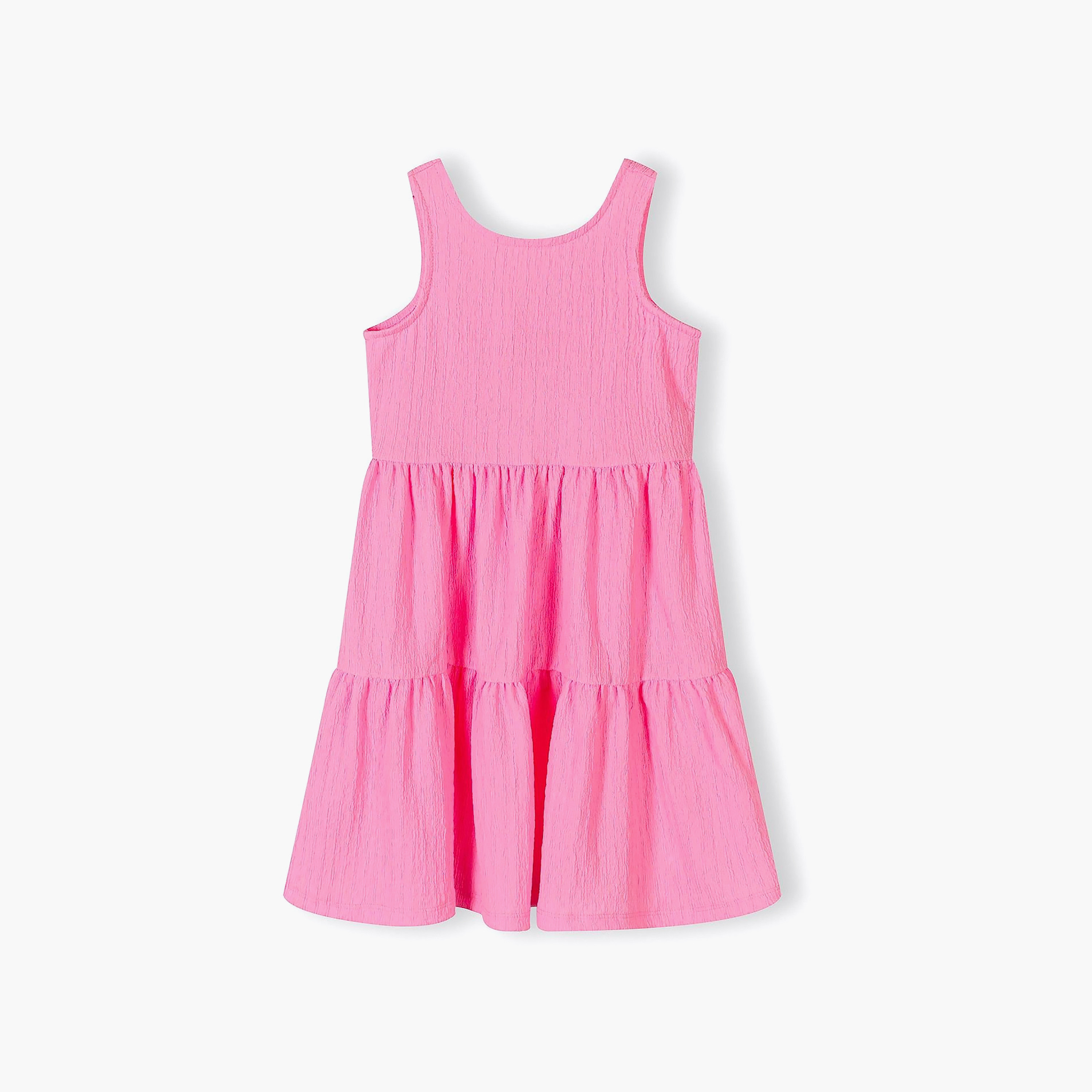 فستان طبقات سادة بدون أكمام من مينوتي-girls-clothing-dressesandjumpsuits-image-3
