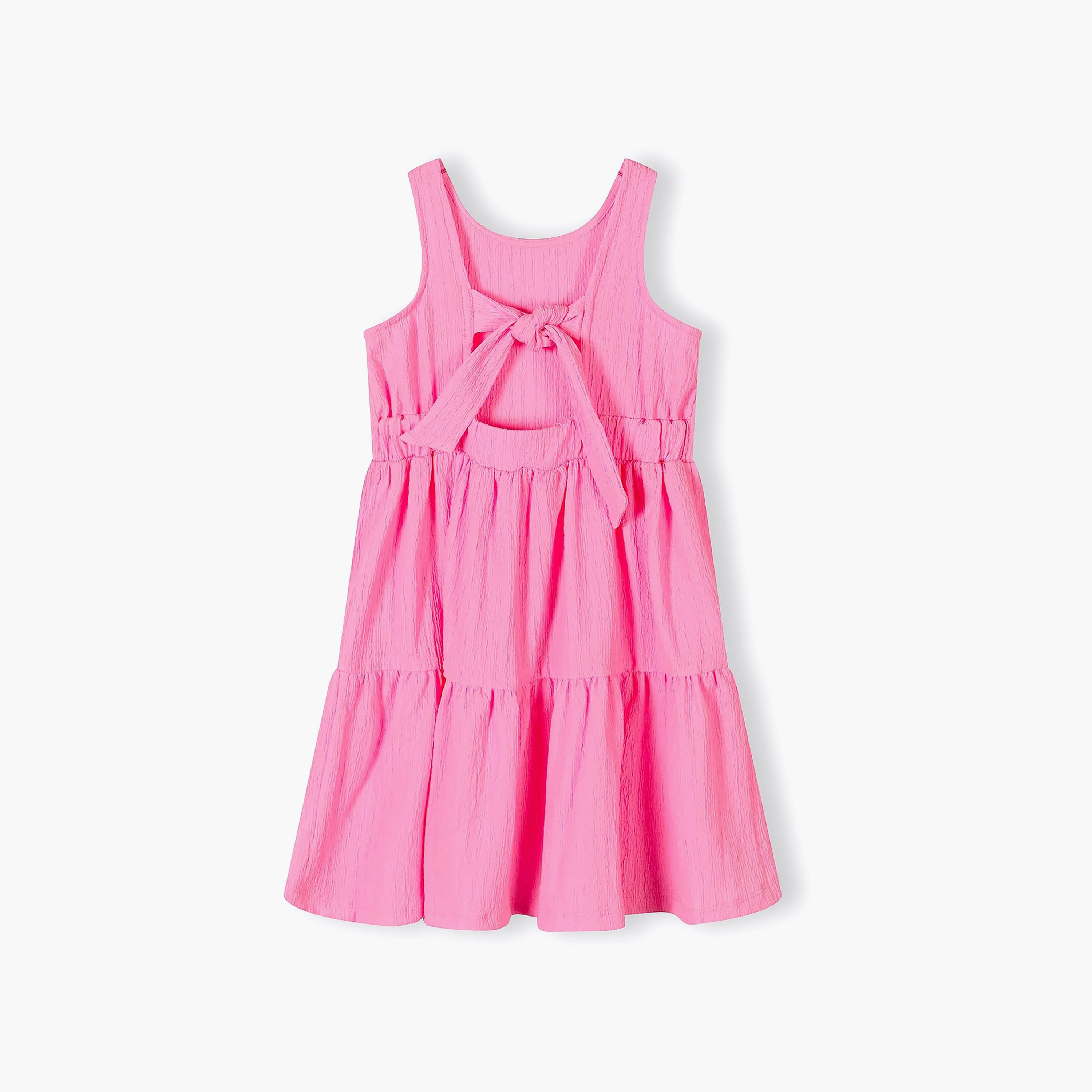 فستان طبقات سادة بدون أكمام من مينوتي-girls-clothing-dressesandjumpsuits-image-4