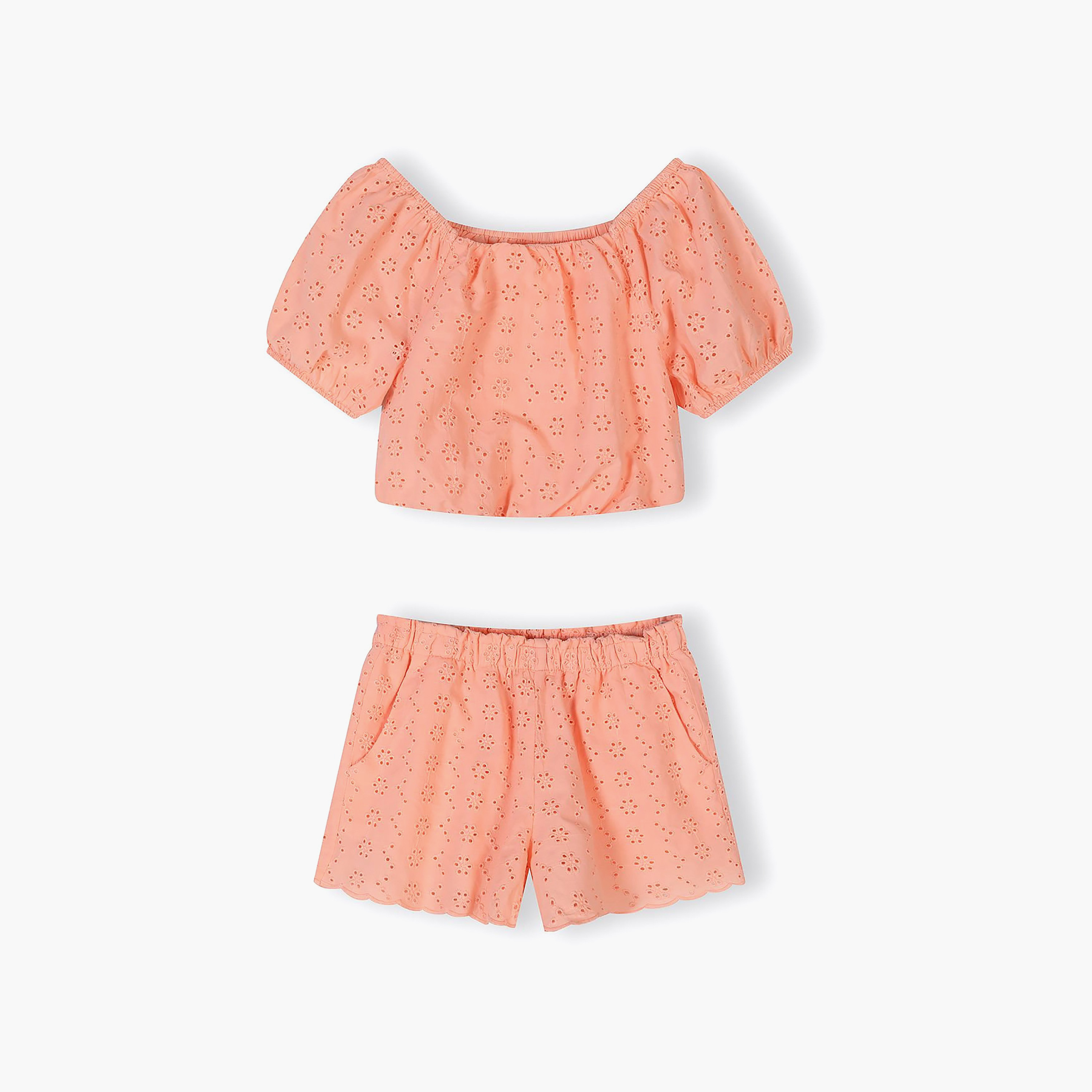 طقم تيشيرت بأكمام قصيرة وشورت بخصر مطاطي من مينوتي-girls-clothing-setsandcoords-image-2
