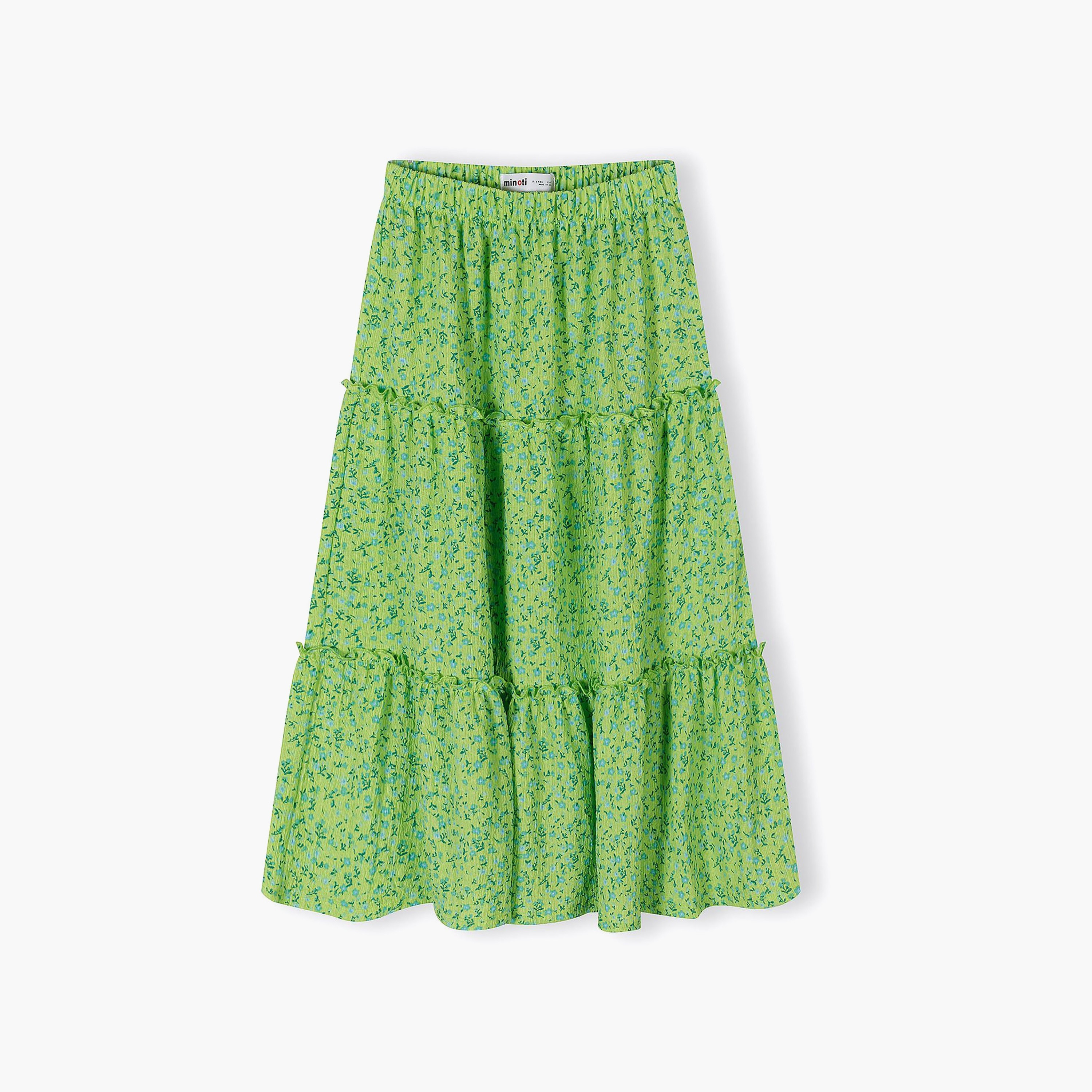 Minoti Floral Maxi Skirt with Elastic Waist-girls-clothing-bottoms-skirts-image-1