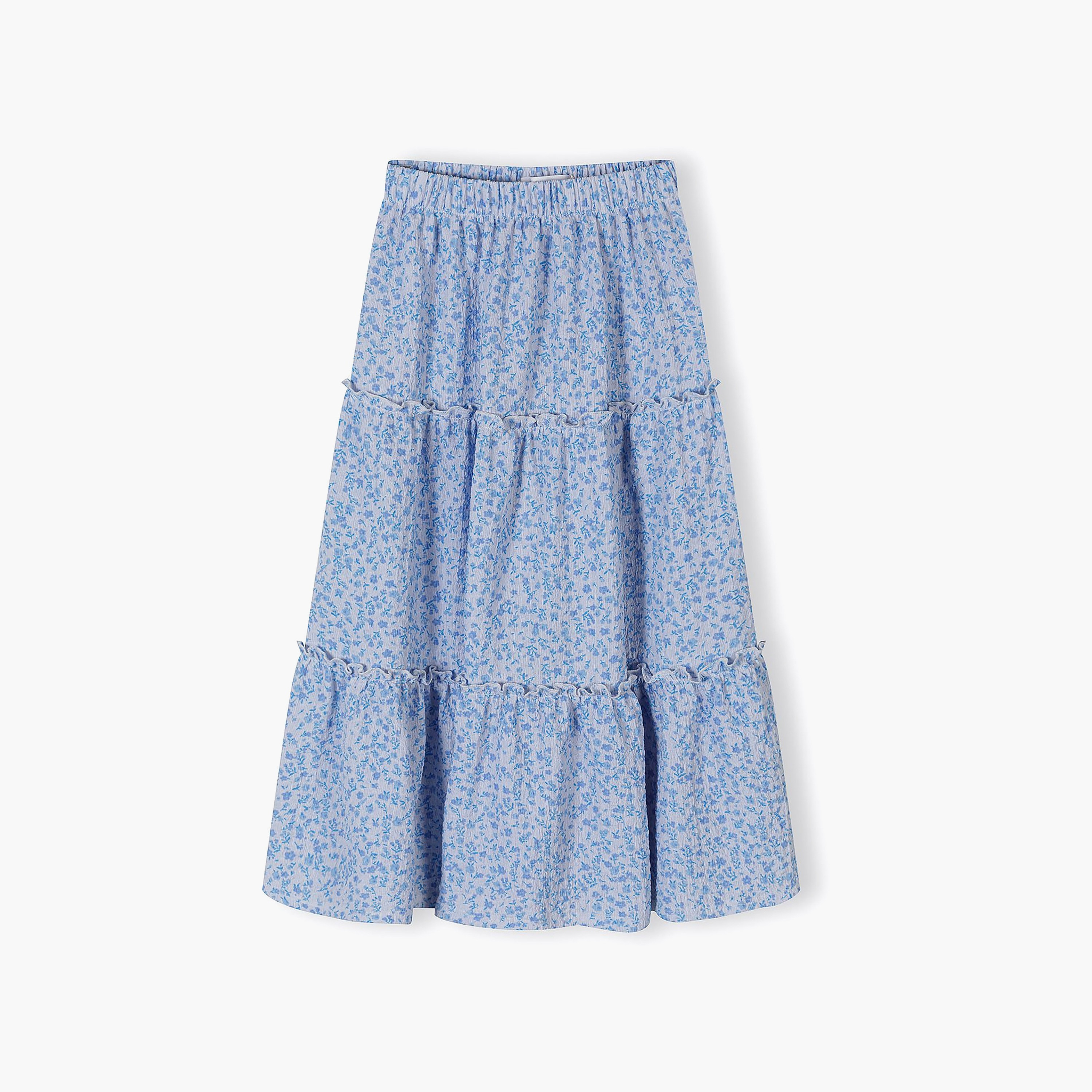 Minoti Floral Maxi Skirt with Elastic Waist-girls-clothing-bottoms-skirts-image-4