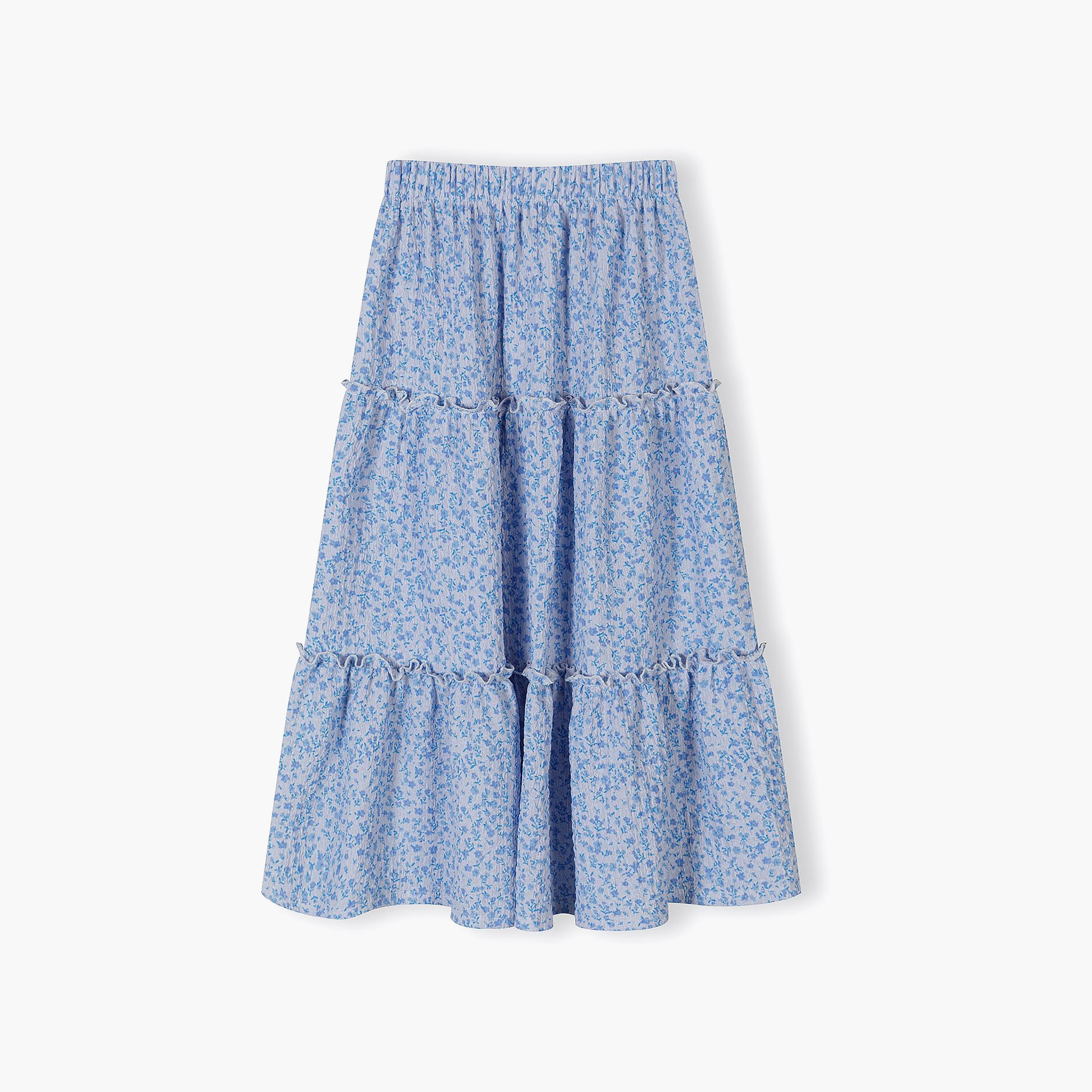 تنورة ماكسي بنقشة زهور وخصر مطاطي من مينوتي-girls-clothing-bottoms-skirts-image-5