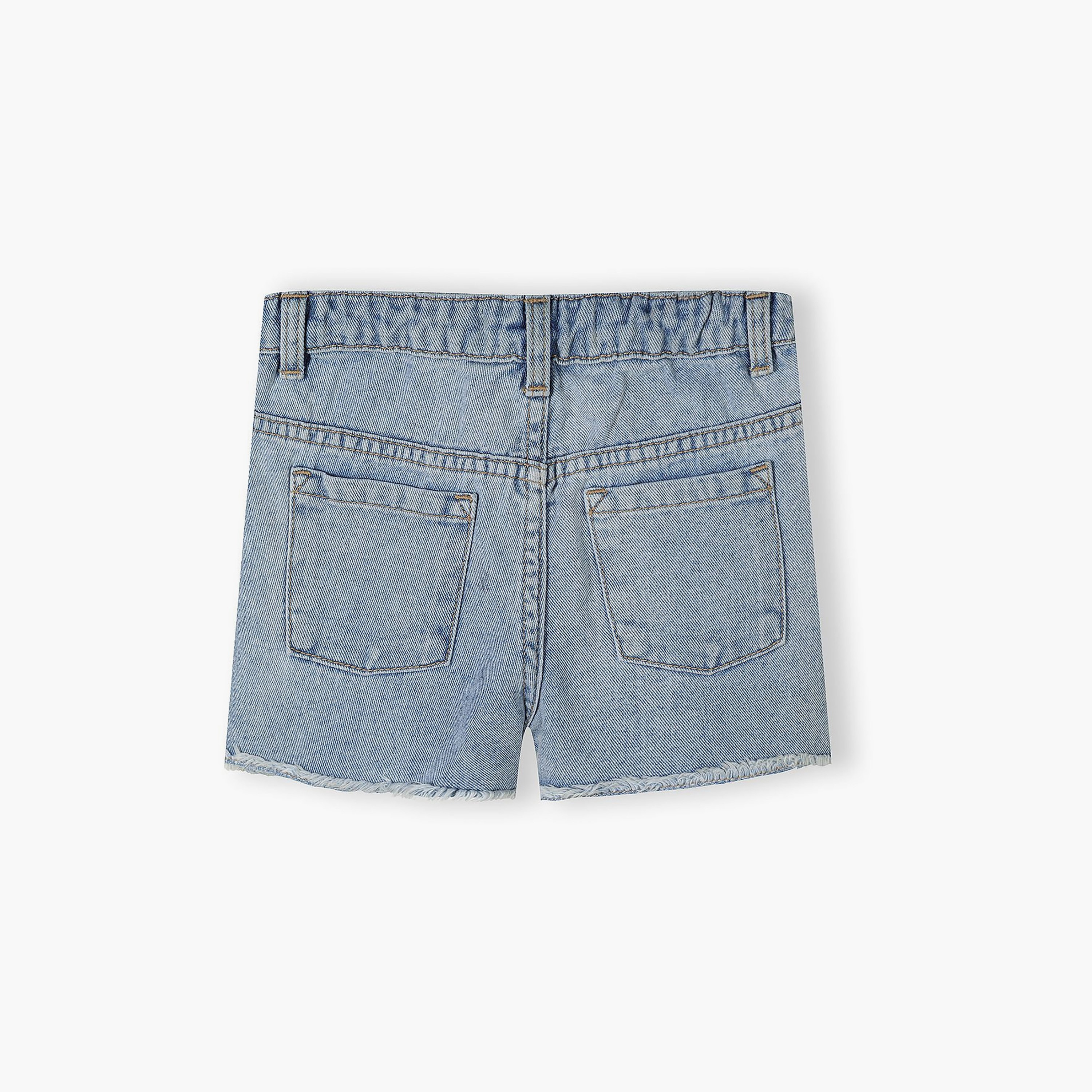 Minoti Embroidered Denim Shorts-baby-girls-clothing-bottoms-shorts-image-2