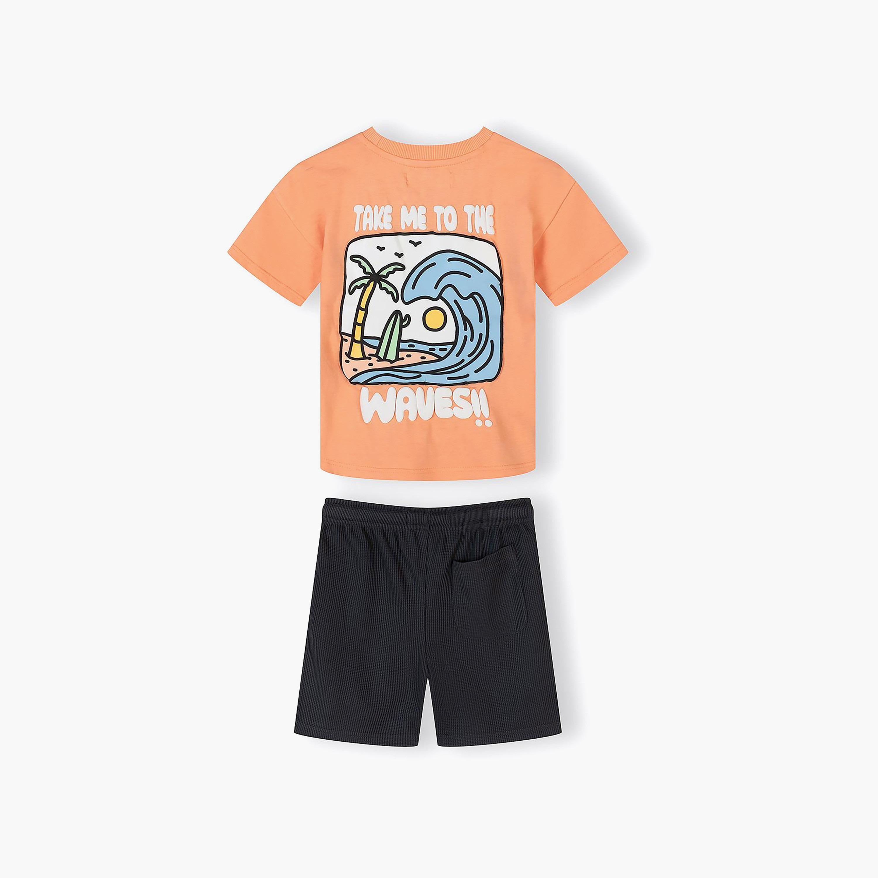 طقم تيشيرت غرافيك "بيتش" بأكمام قصيرة وشورت من مينوتي-boys-clothing-setsandcoords-image-10