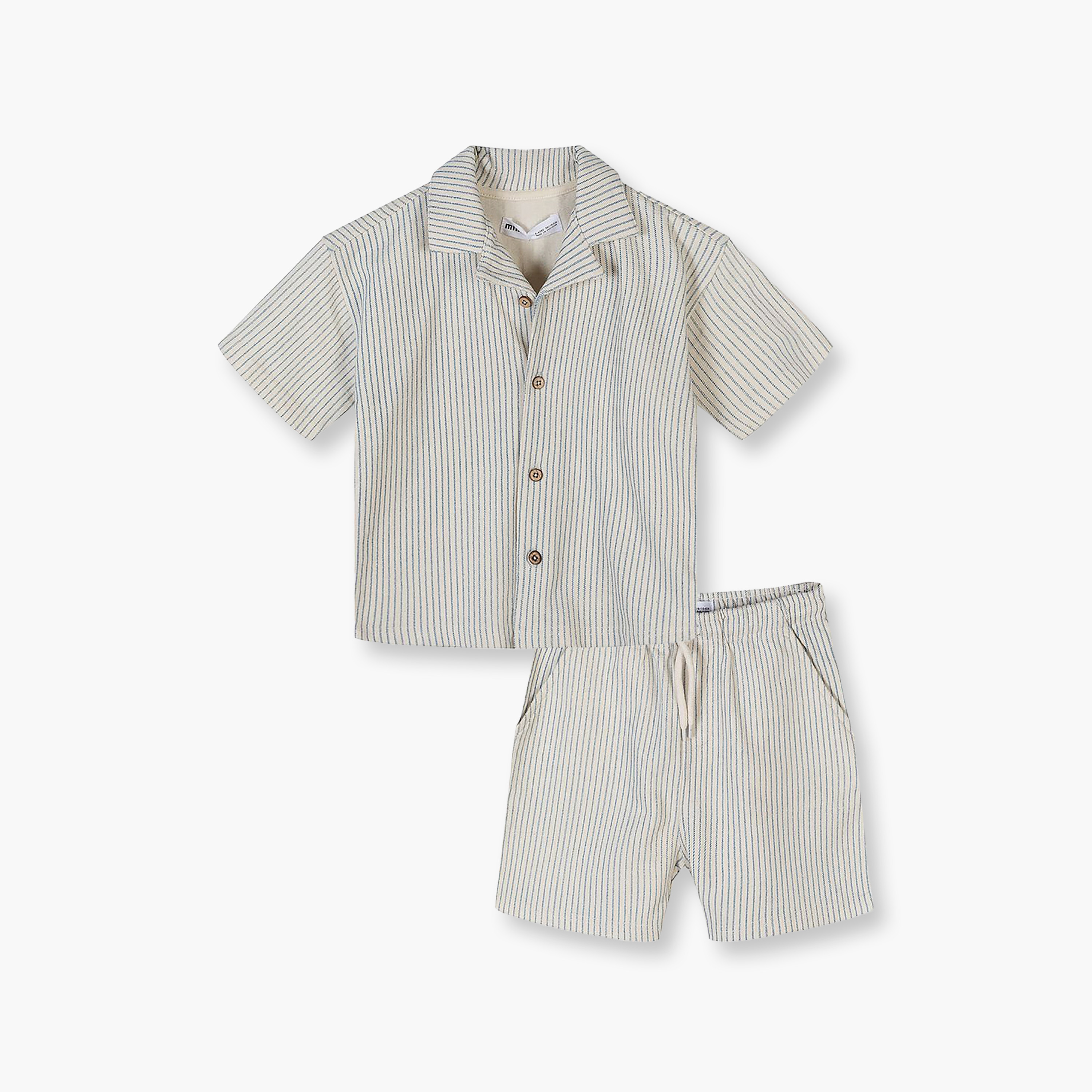 طقم قميص مخطط وشورت وأكمام قصيرة من مينوتي-boys-clothing-setsandcoords-image-2