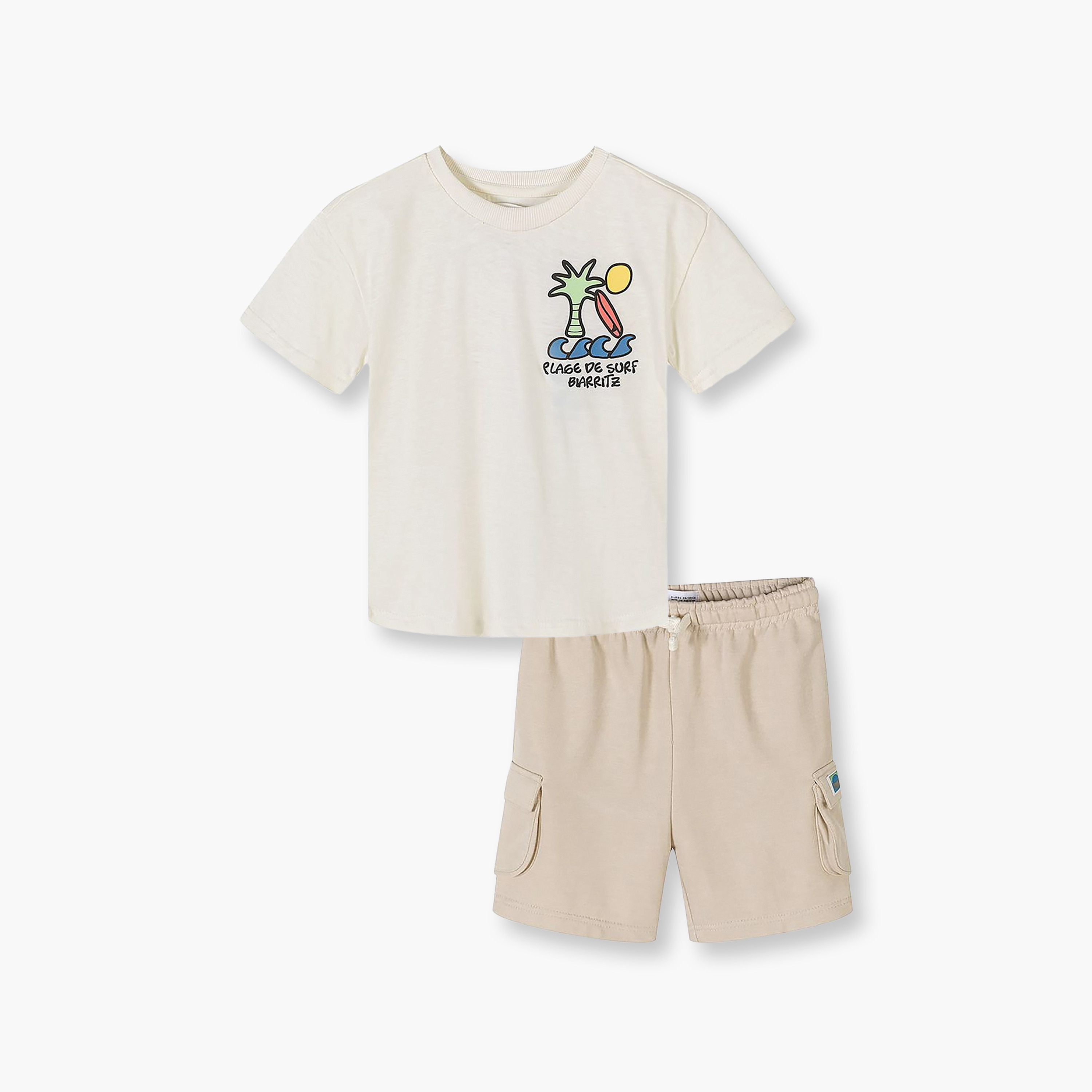 Minoti Short Sleeves Beach Graphic T-Shirt & Combat Shorts Set-boys-clothing-setsandcoords-image-5