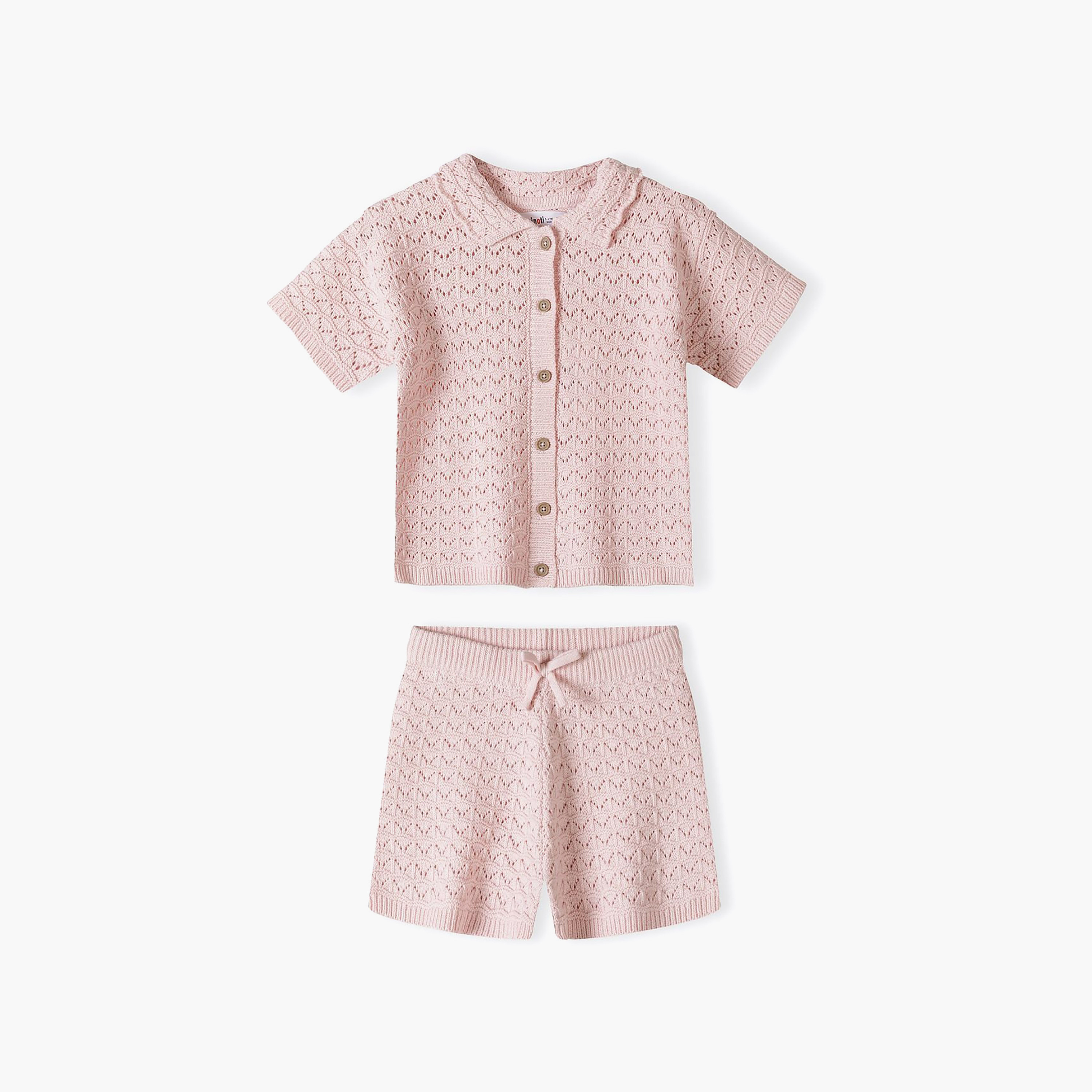 طقم قميص وشورت محبوك بنقشة بوينتيل وأكمام قصيرة من مينوتي-girls-clothing-setsandcoords-image-8
