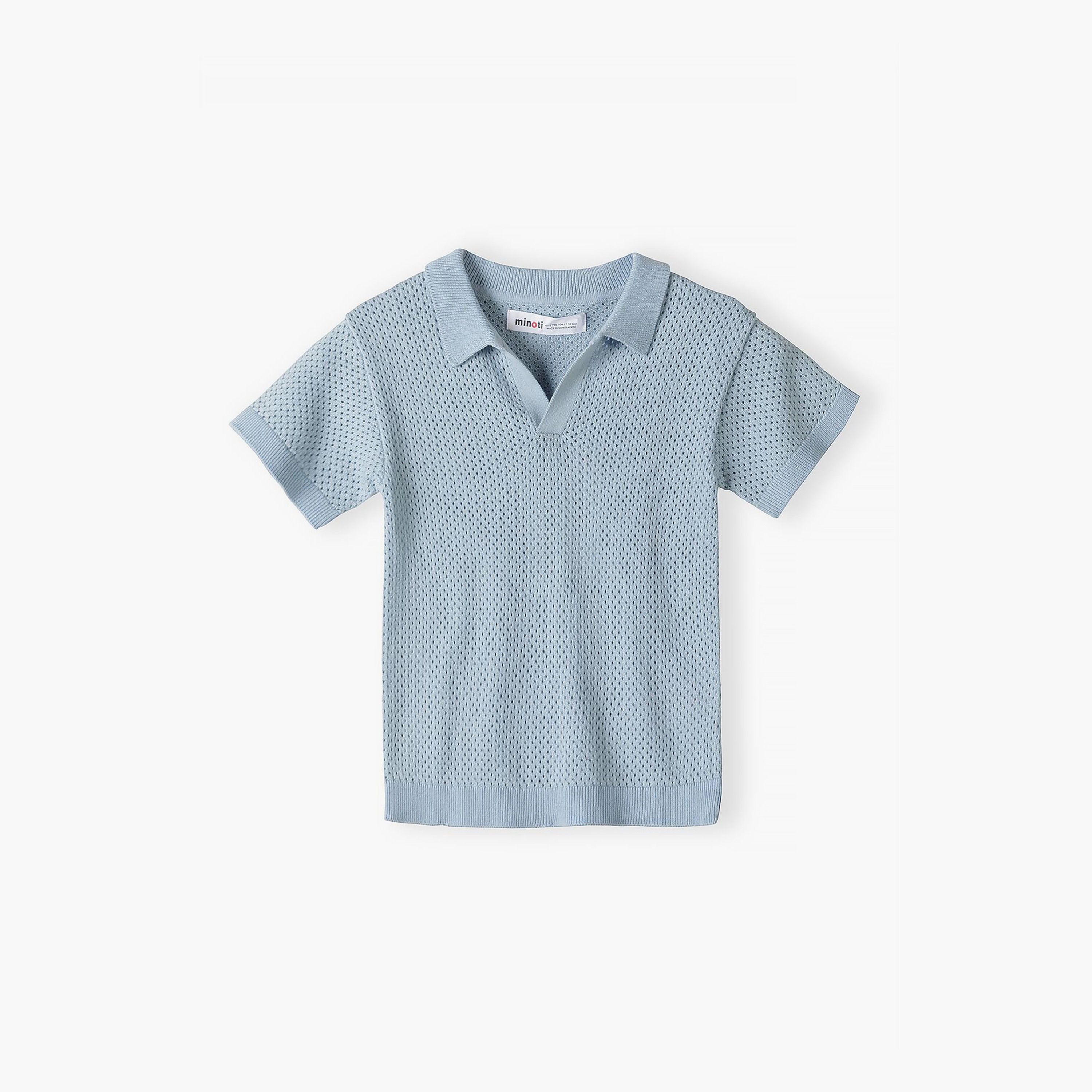 طقم تيشيرت محبوك بياقة وأكمام قصيرة وشورت من مينوتي-boys-clothing-setsandcoords-image-3