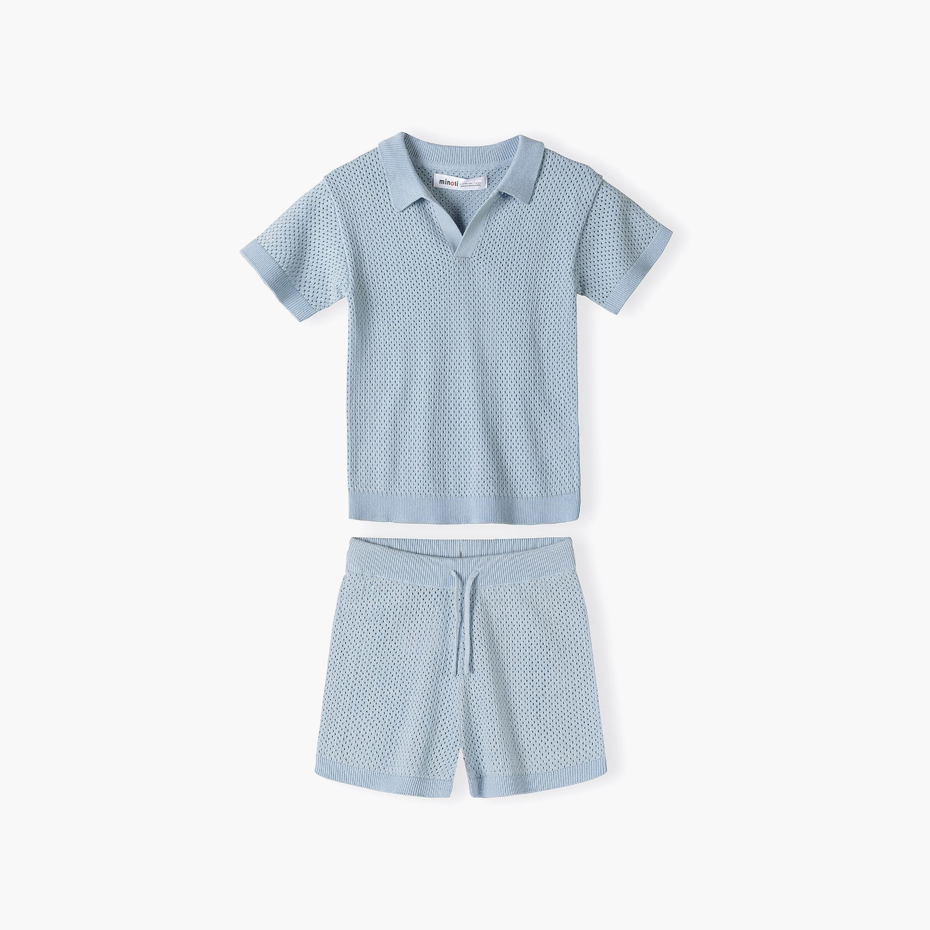 طقم تيشيرت محبوك بياقة وأكمام قصيرة وشورت من مينوتي-boys-clothing-setsandcoords-image-7