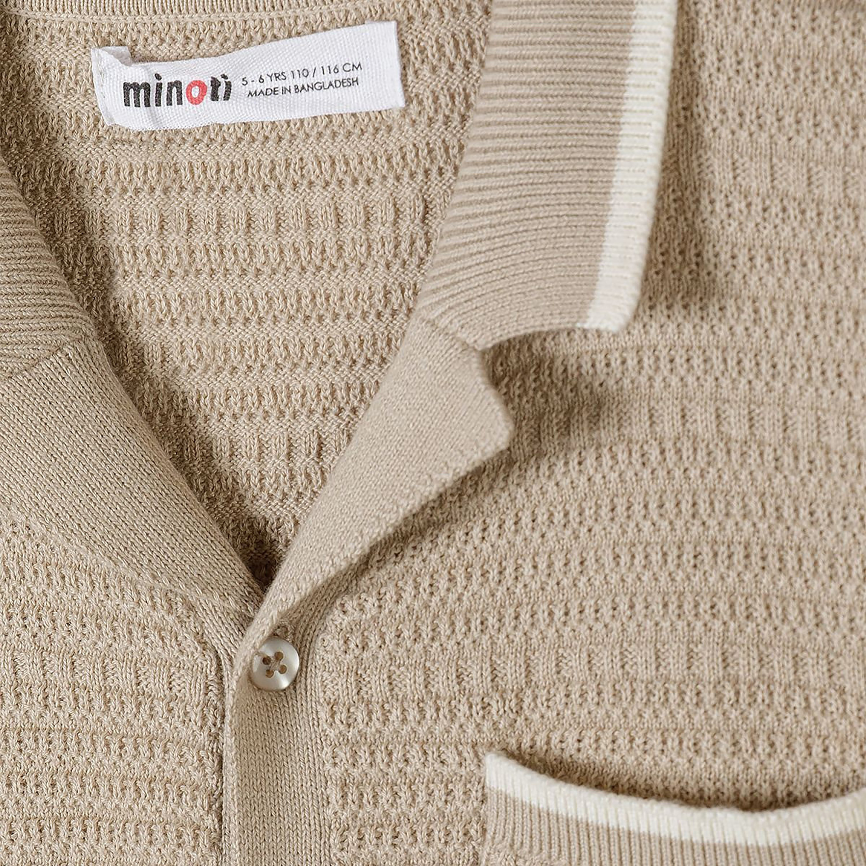 Minoti Short Sleeves Collared Knitted Polo T-Shirt & Shorts Set-boys-clothing-setsandcoords-image-7
