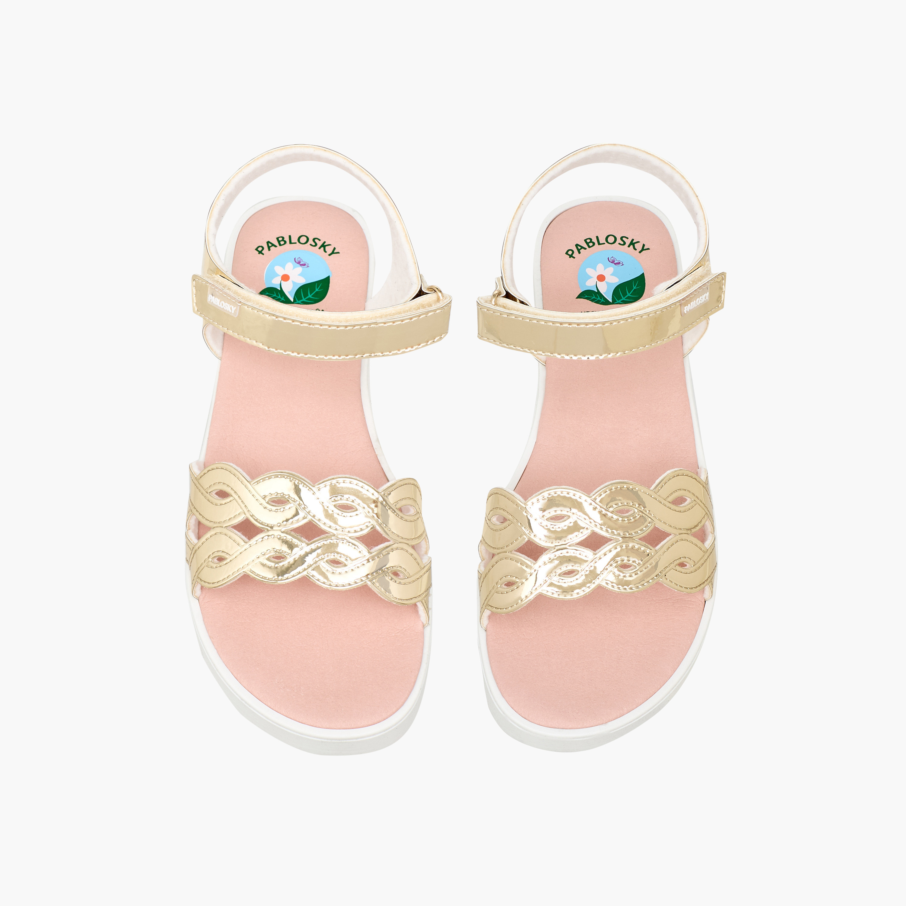 صندل ميتاليك بشريط إغلاق لاصق للبنات من بابلوسكي-girls-shoes-sandals-image-1