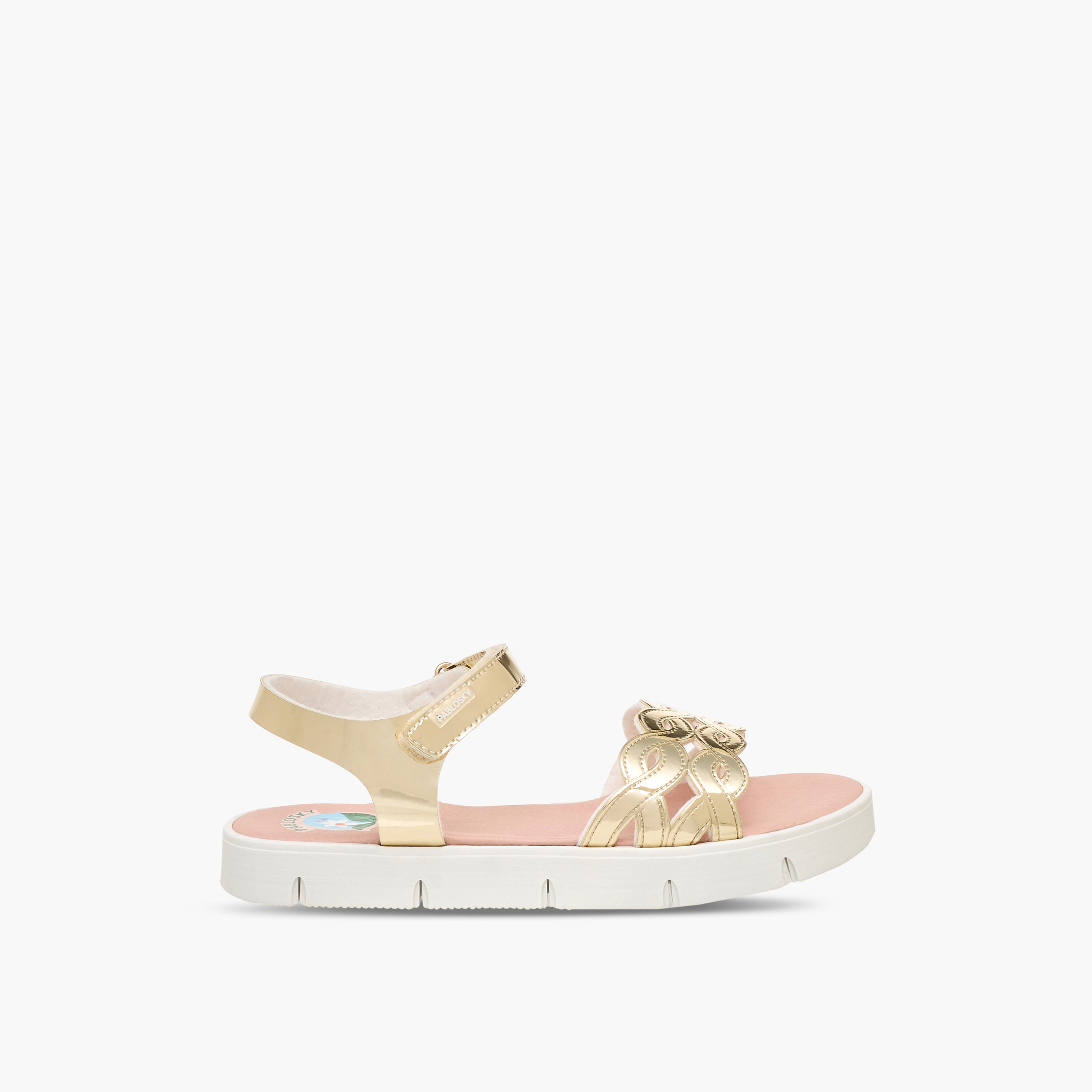صندل ميتاليك بشريط إغلاق لاصق للبنات من بابلوسكي-girls-shoes-sandals-image-2
