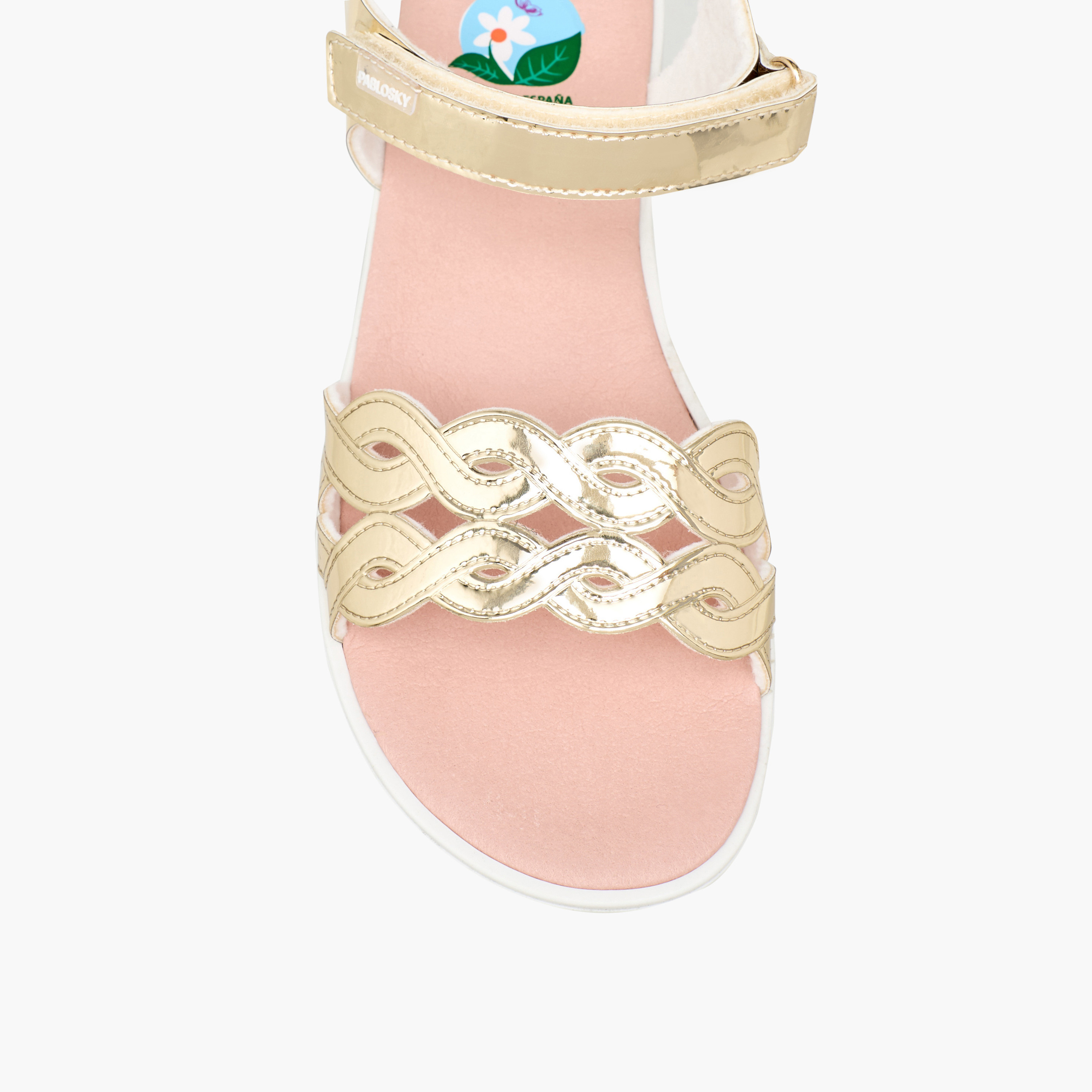 صندل ميتاليك بشريط إغلاق لاصق للبنات من بابلوسكي-girls-shoes-sandals-image-3