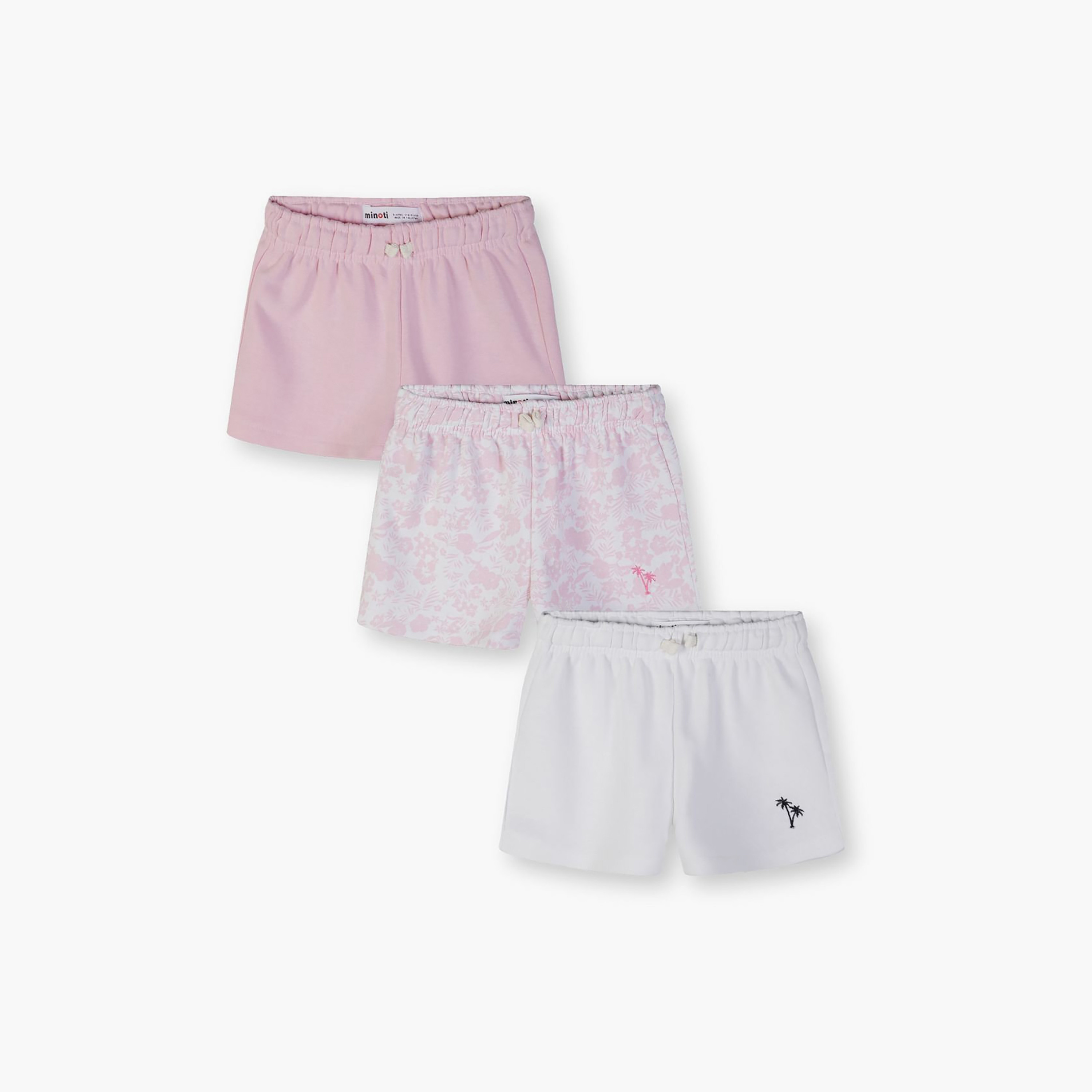 طقم شورت بطبعة استوائية 3 قطع من مينوتي-girls-clothing-bottoms-shorts-image-1