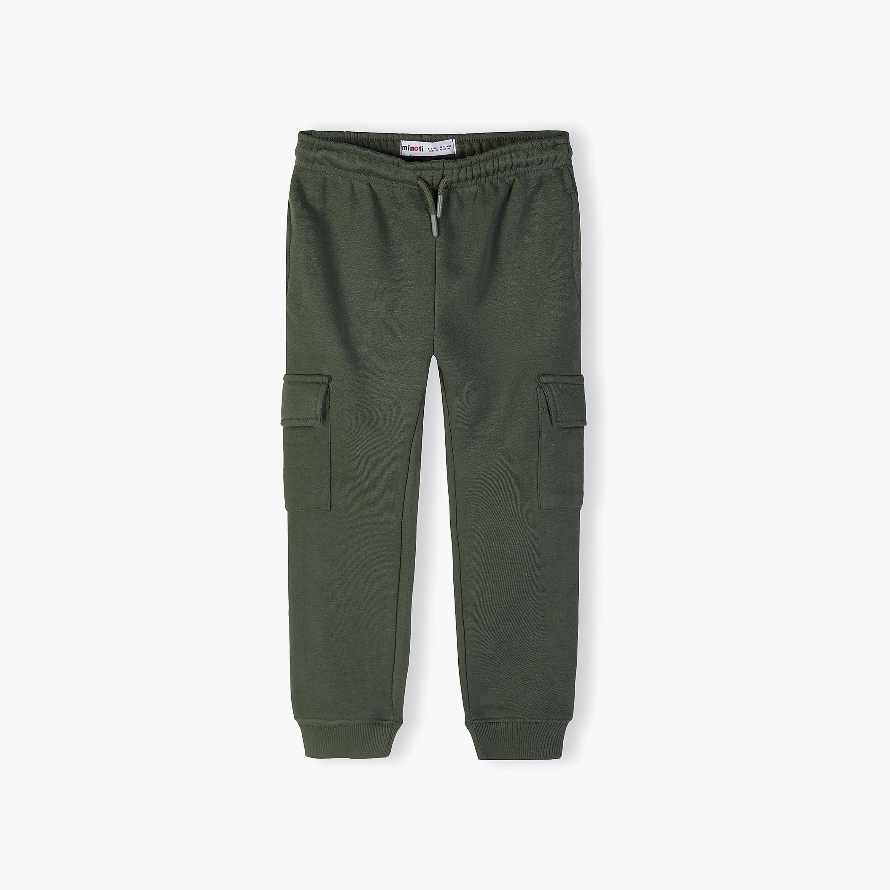 Minoti 2-Piece Solid Elasticated Drawstring Joggers Set-boys-clothing-bottoms-joggersandtrackpants-image-4