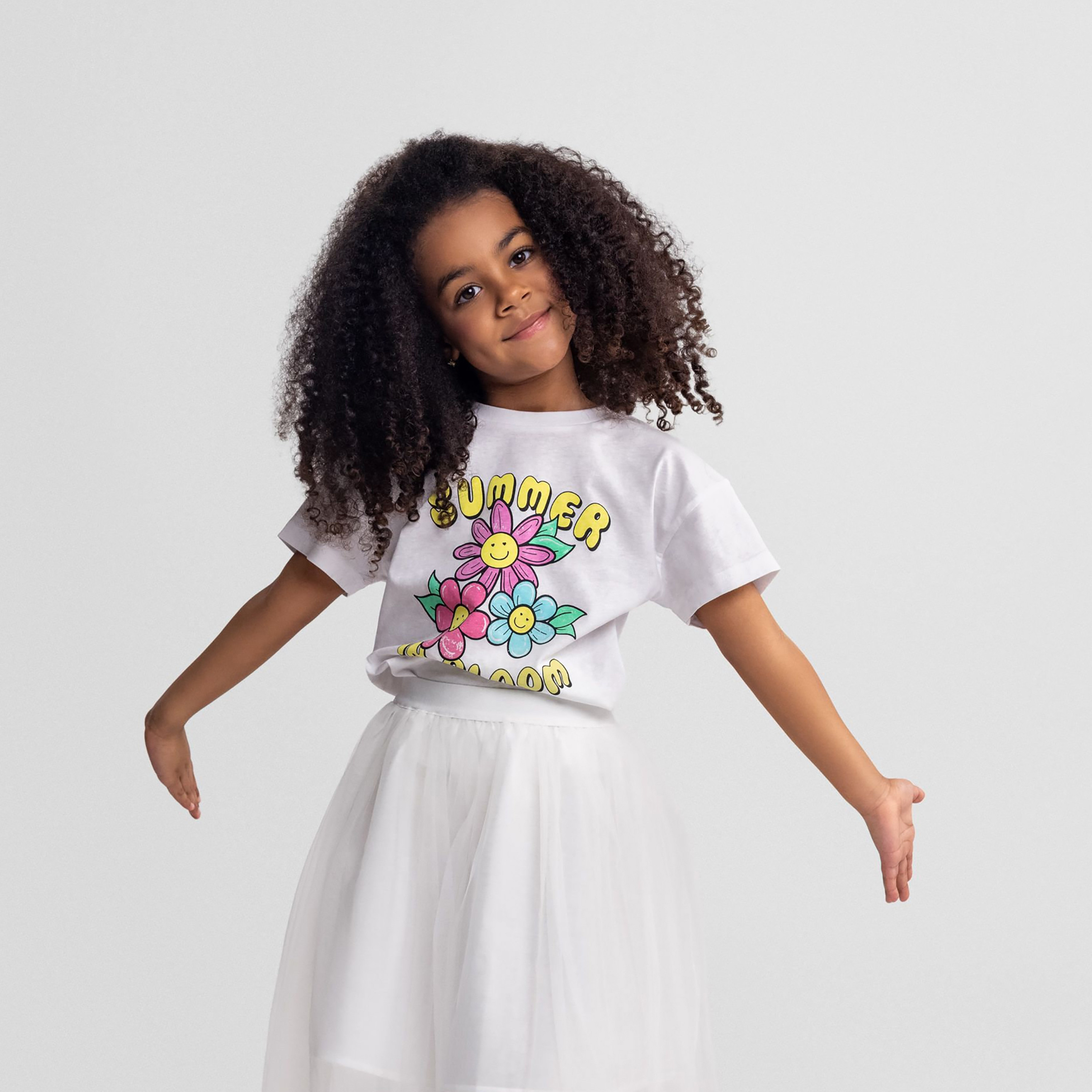 Minoti 5-Piece Short Sleeves Flower Printed T-Shirt Set-baby-girls-clothing-tshirts-image-2