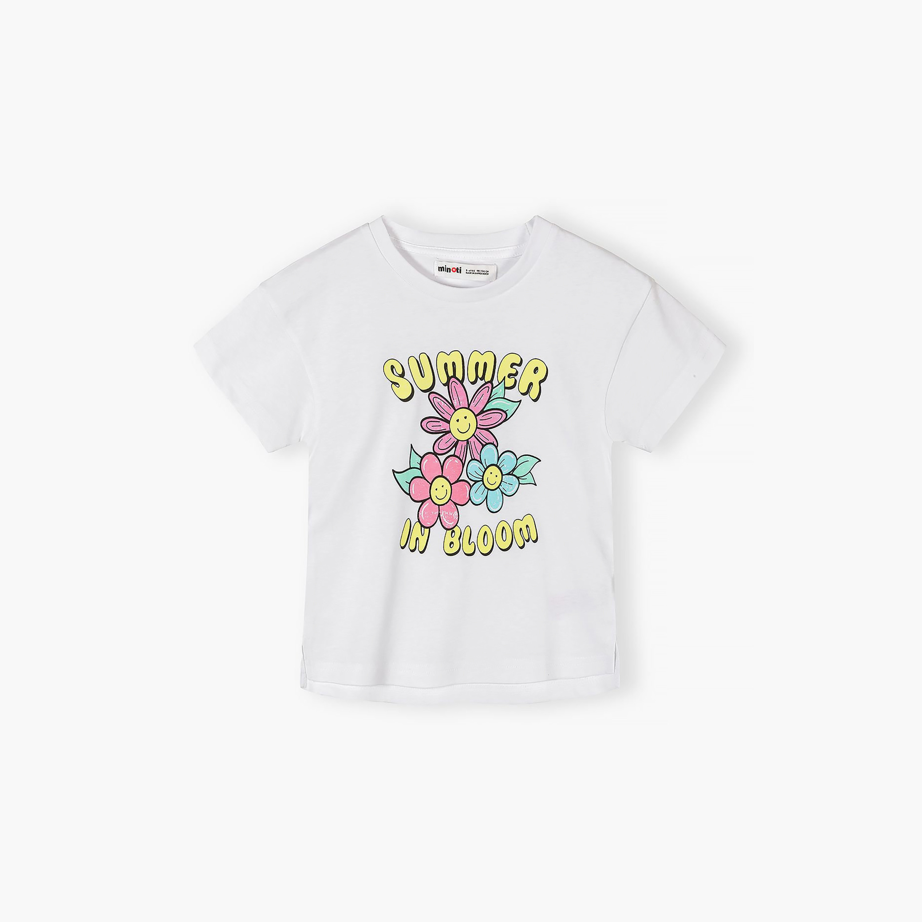 طقم تيشيرت بطبعة زهور وأكمام قصيرة 5 قطع من مينوتي-baby-girls-clothing-tshirts-image-3