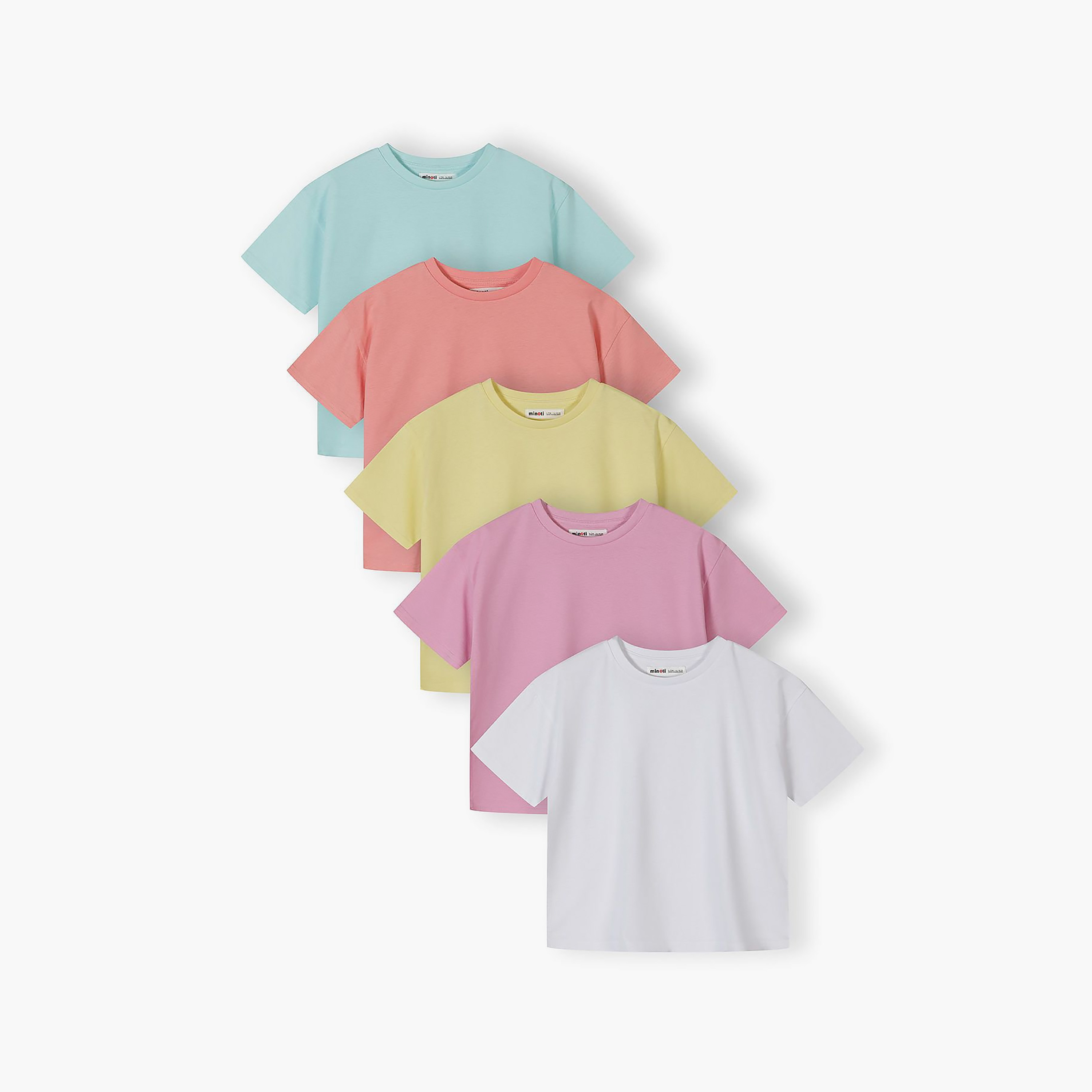 Minoti 5-Piece Short Sleeves Solid T-Shirt Set-girls-clothing-tshirts-image-1
