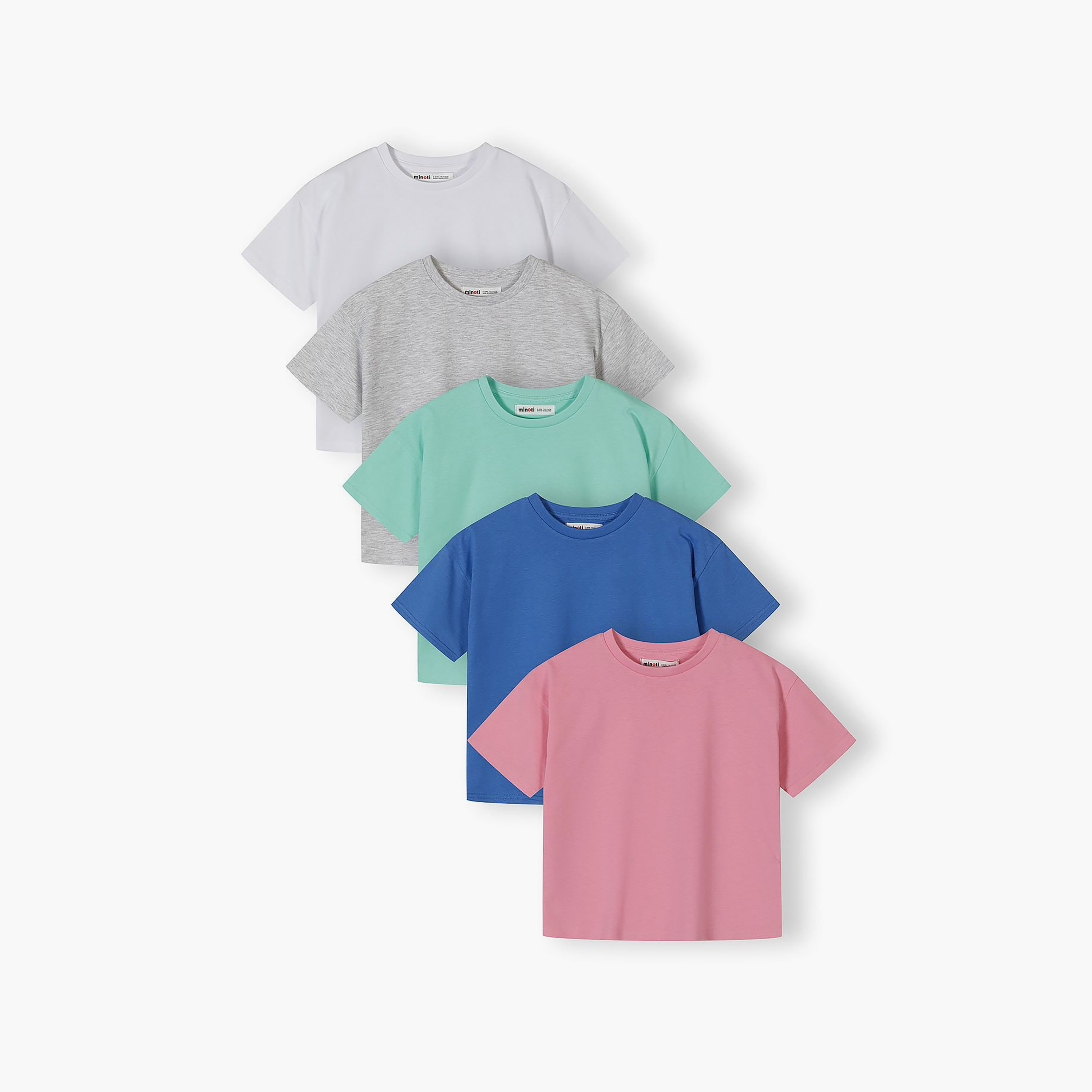 Minoti 5-Piece Short Sleeves Solid T-Shirt Set-girls-clothing-tshirts-image-1
