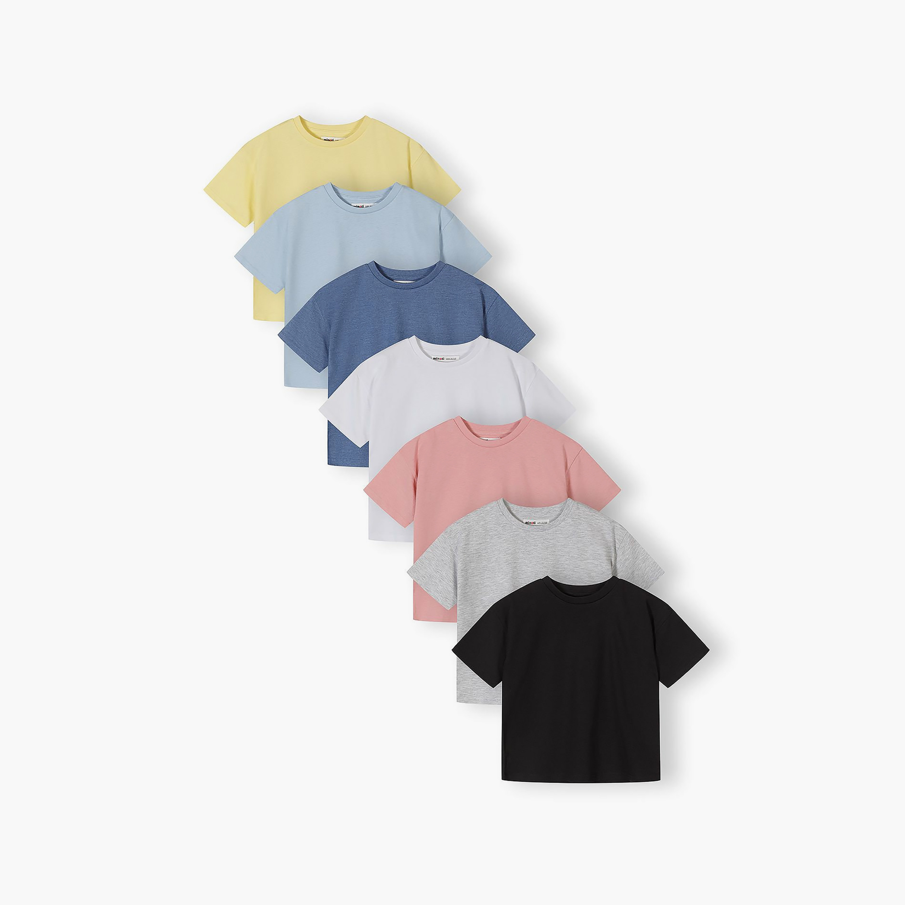 طقم تيشيرت سادة وأكمام قصيرة 7 قطع من مينوتي-girls-clothing-tshirts-image-1